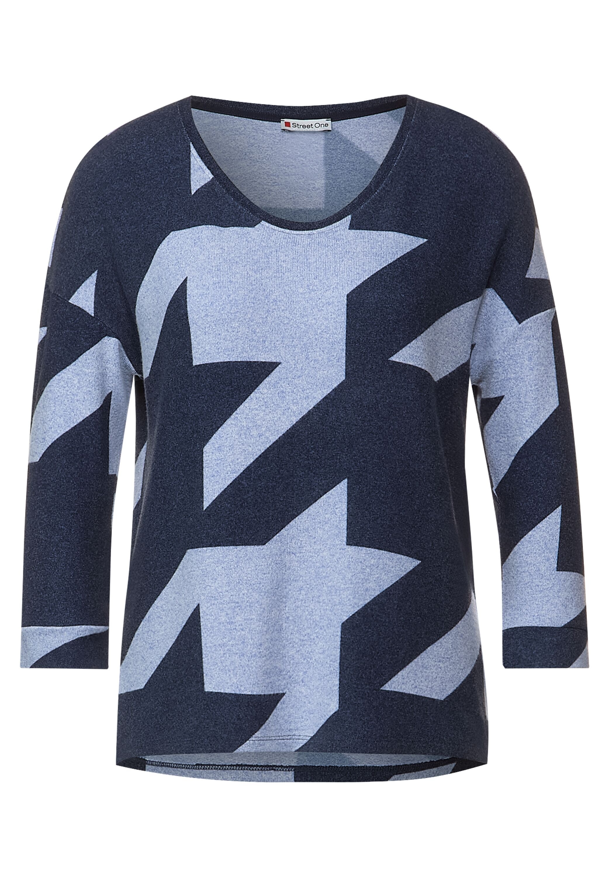 STREET ONE 3/4-Arm-Shirt, mit Hahnentrittmuster