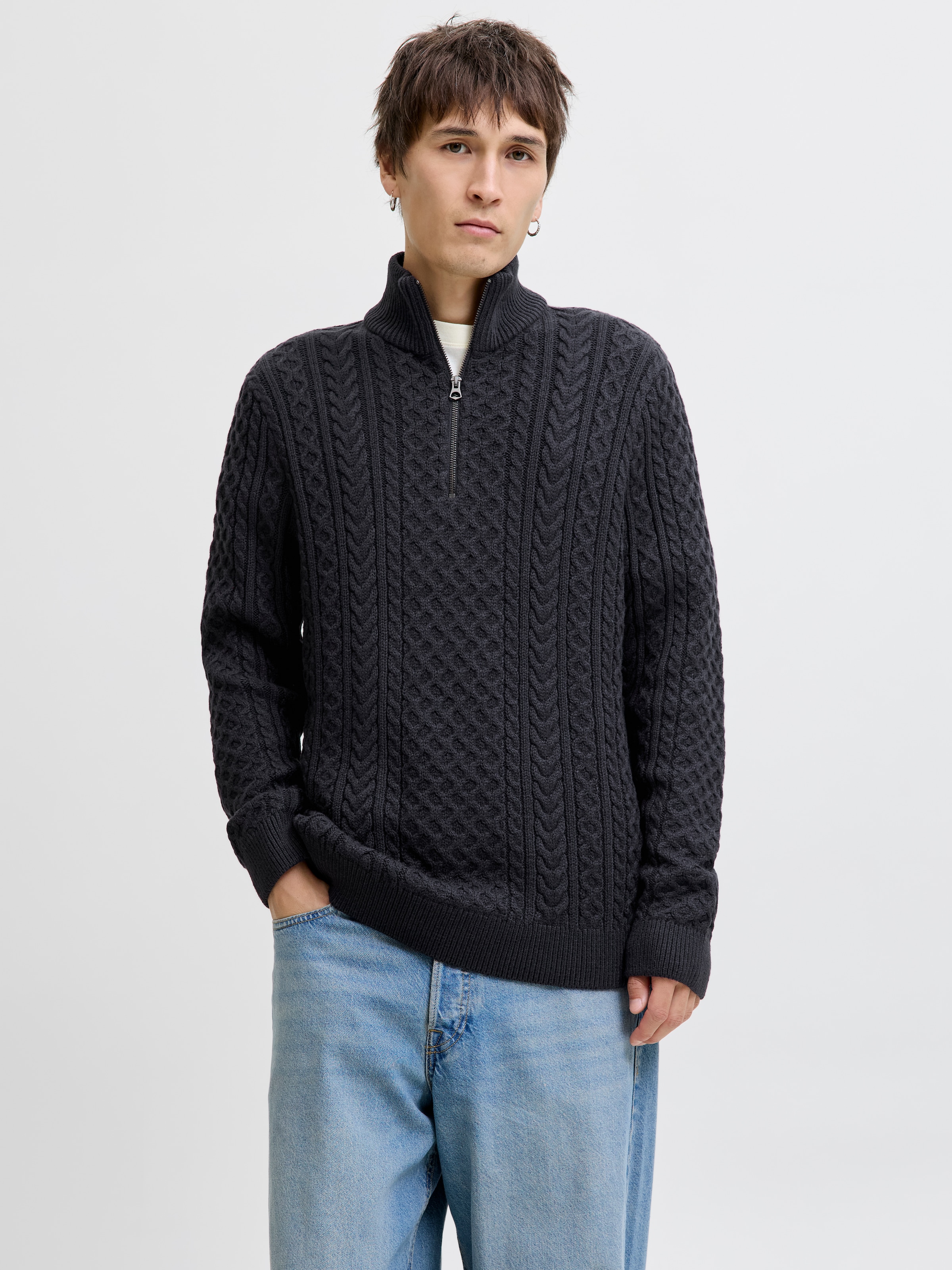Jack & Jones Troyer "JPRBLUSEAN KNIT CABLE HALF ZIP SN" günstig online kaufen