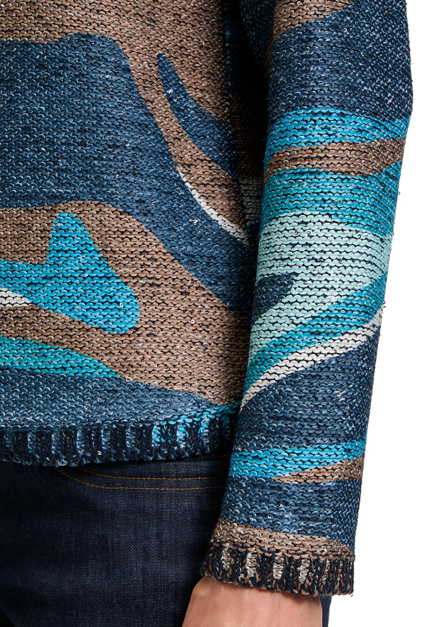 Betty Barclay Strickpullover »Betty Barclay Grobstrick-Pullover mit Print«, (1 tlg.), Pailletten