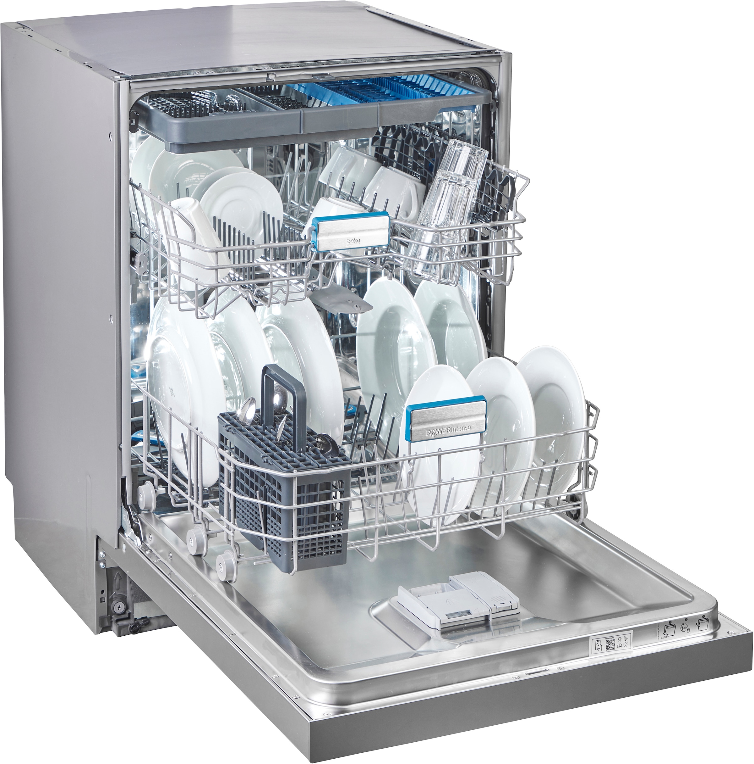 BEKO Unterbaugeschirrspüler »BDDN36462XP« 8,5 l 14 tlg. Maßgedecke Die PowerIntense-Technologie sorgt für herausragende Spülergebnisse