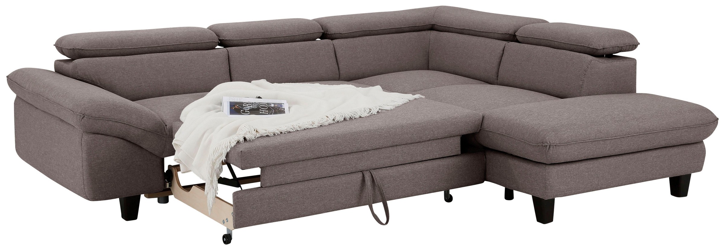 Home affaire Ecksofa »Pilot L-Form«, mit Kopfteilverstellung, wahlweise mit Bettfunktion & Bettkasten