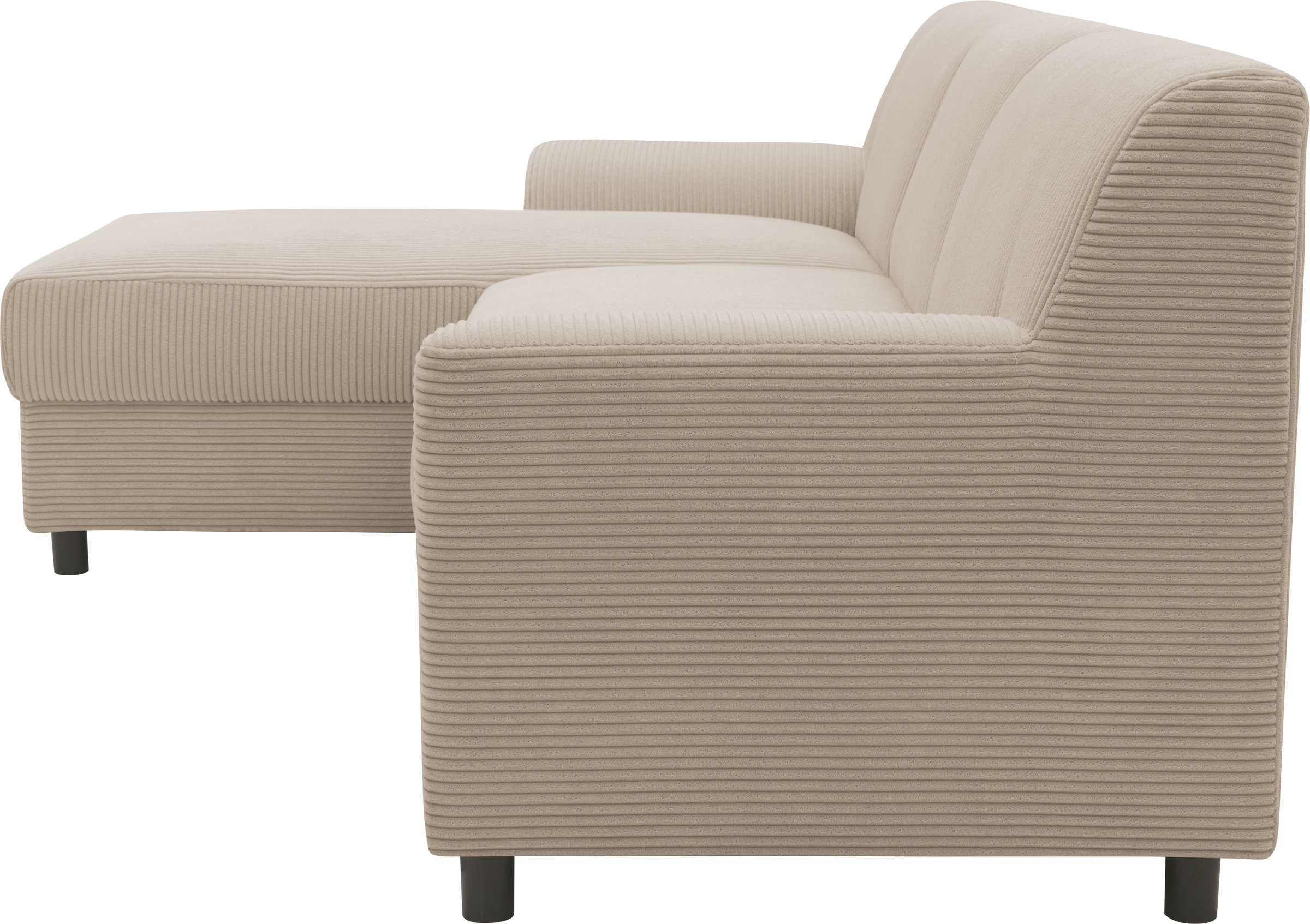 INOSIGN Ecksofa »Turah 2, L-Form, in Cord u. wasserabweisender Microfaser, Federkern«, B/T/H: 241/146/79 cm, incl. Zierkissen, wahlweise mit Bettfunktion