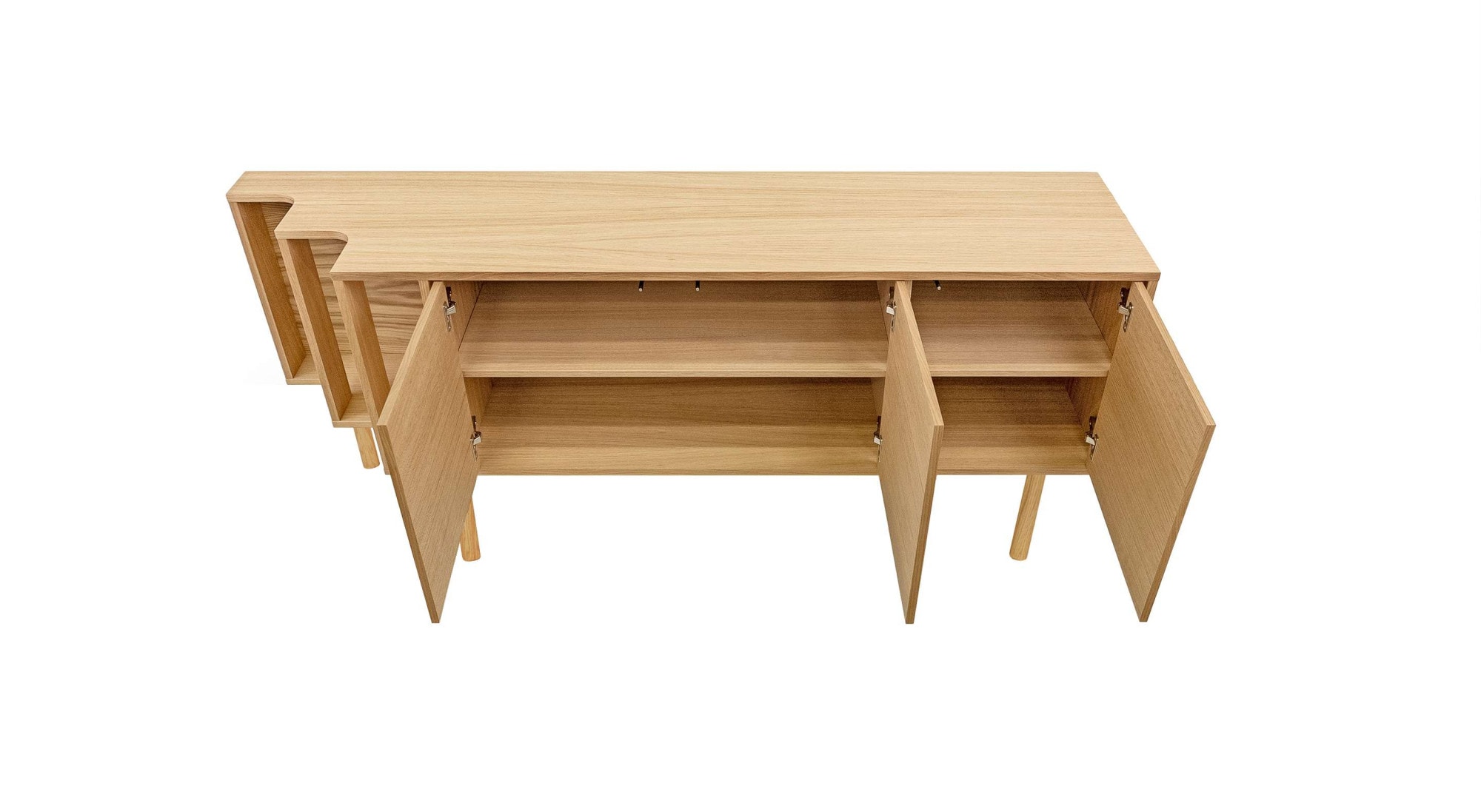Woodman Sideboard »Shift«, mit Echtholzfurnier aus Eiche, Breite 189 cm, mit Push-to-Open