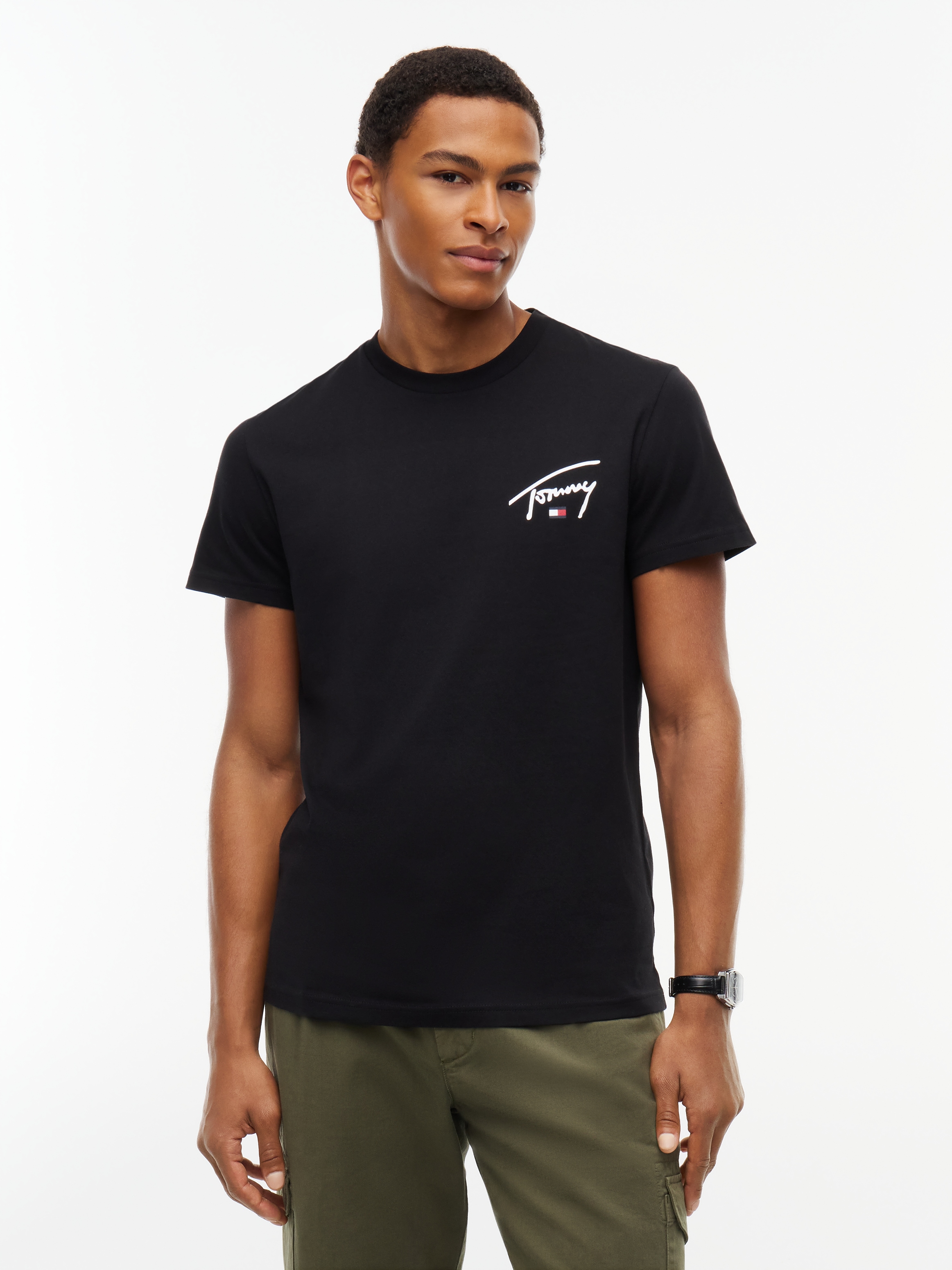Tommy Jeans T-Shirt "SLIM SIGNATURE CHEST TEE" Slim fit mit Rundhalsausschnitt
