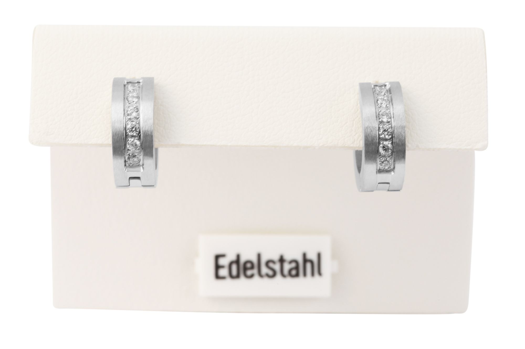 Adelia´s Paar Creolen »Damen Ohrringe – Creole aus Edelstahl mit Strass Steinchen« Perfekt als Geschenk zum einen besonderen Tag