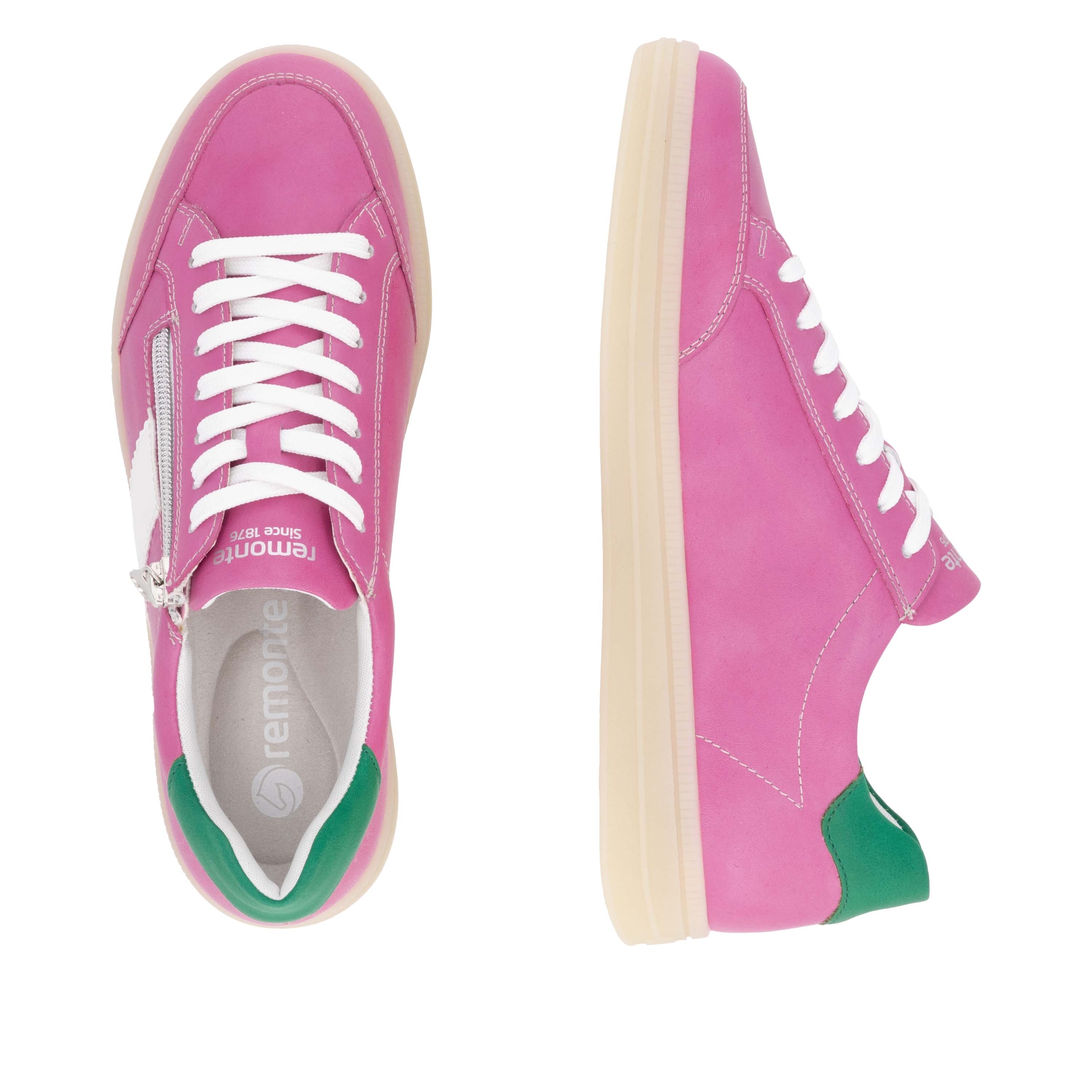 Remonte Plateausneaker »Elisabeth Hurley-Collection«, Freizeitschuh, Halbschuh, Schnürschuh, zusätzlichem Reißverschluss
