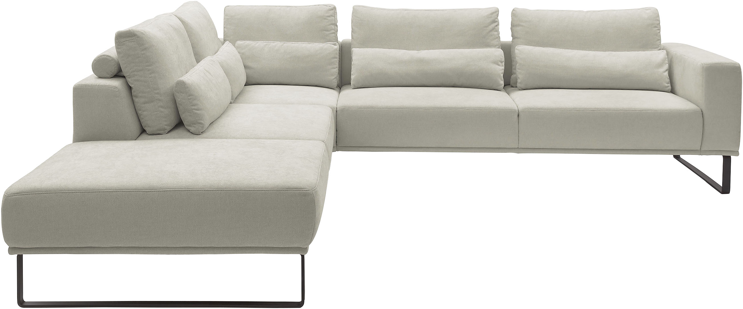 Musterring "JustB PM100 Federkern & Kaltschaum, bequem, Breite 308cm, L-Form" mit Sitztiefenverstellung und Kissen, mit Metallkufe, Maße 290x308 cm