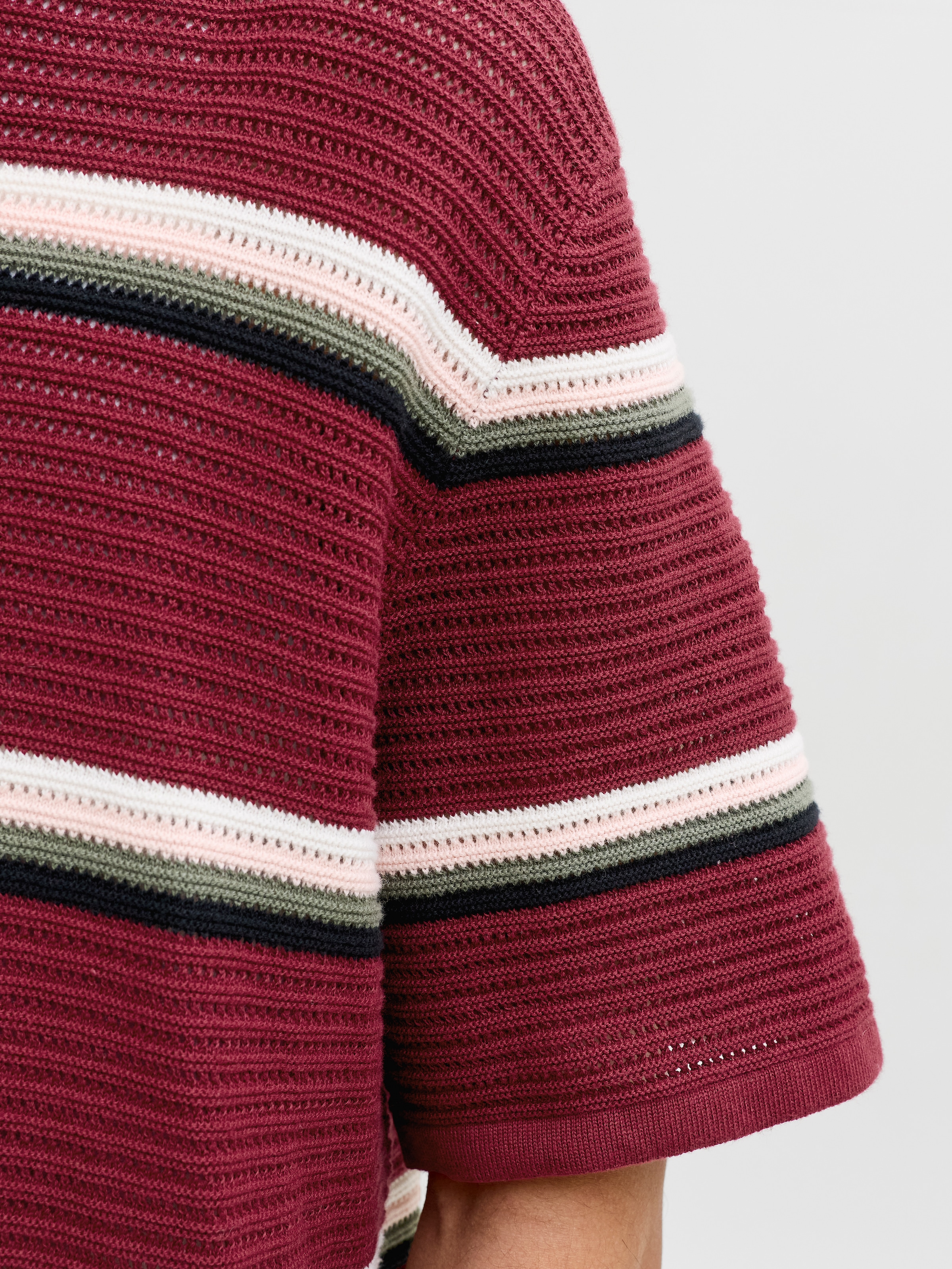Jack & Jones Polokragenpullover »JORMAINE KNIT STRIPE POLO SN« Baumwolle, relaxed fit