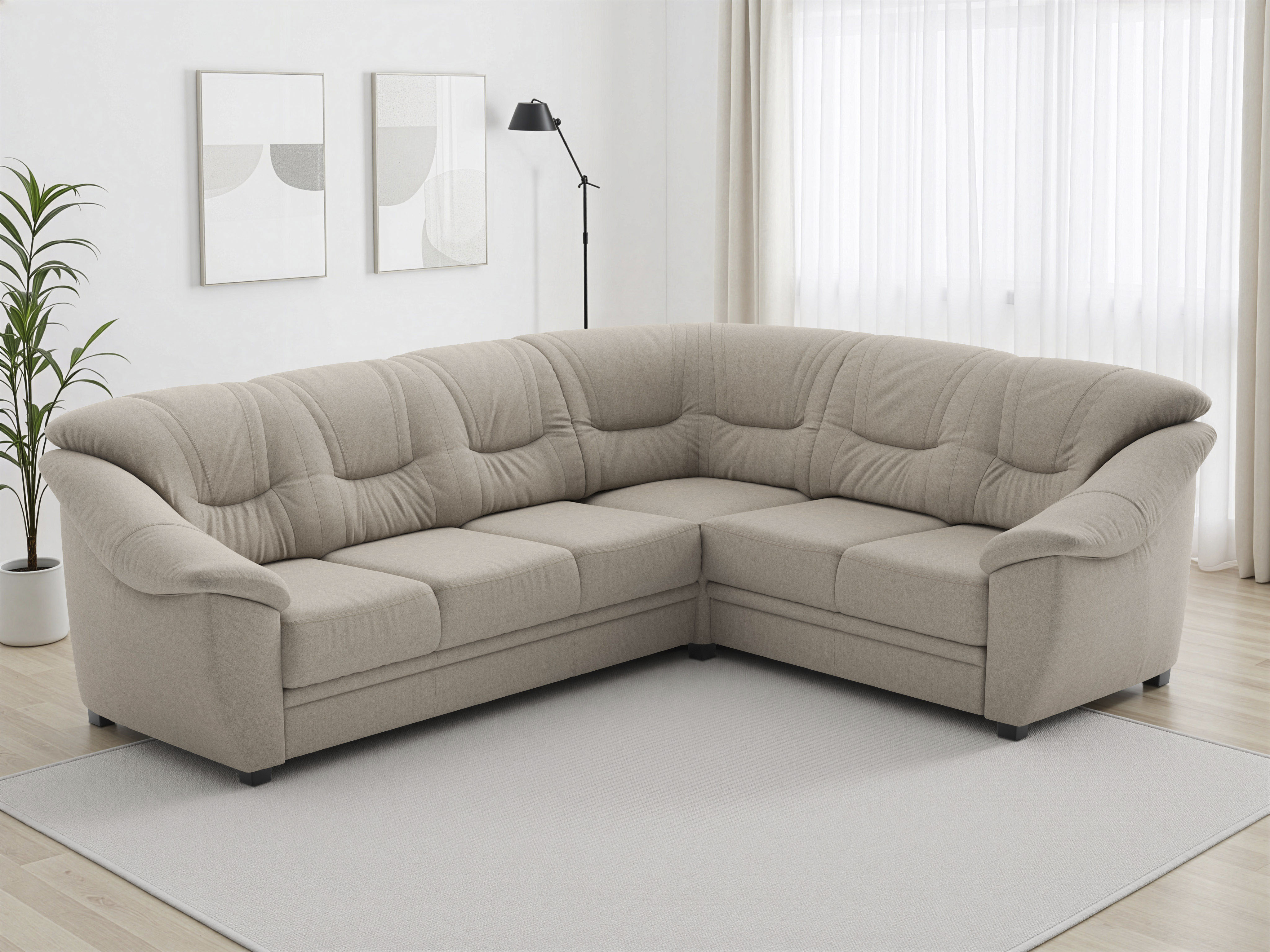 sit&more Ecksofa "Savona L-Form, B. 262 cm, Komfortsitz, Eckcouch mit Stoff- & Lederwahl" optional Schlaffunktion, Liegefl. 120x195 cm