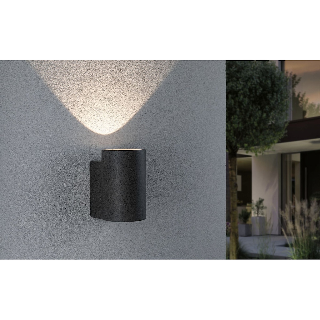 Paulmann LED Außen-Wandleuchte »Concrea IP65 110x135mm 3000K 6,8W 300lm 230V schwarzer Sandstein Beton«, 1 flammig-flammig