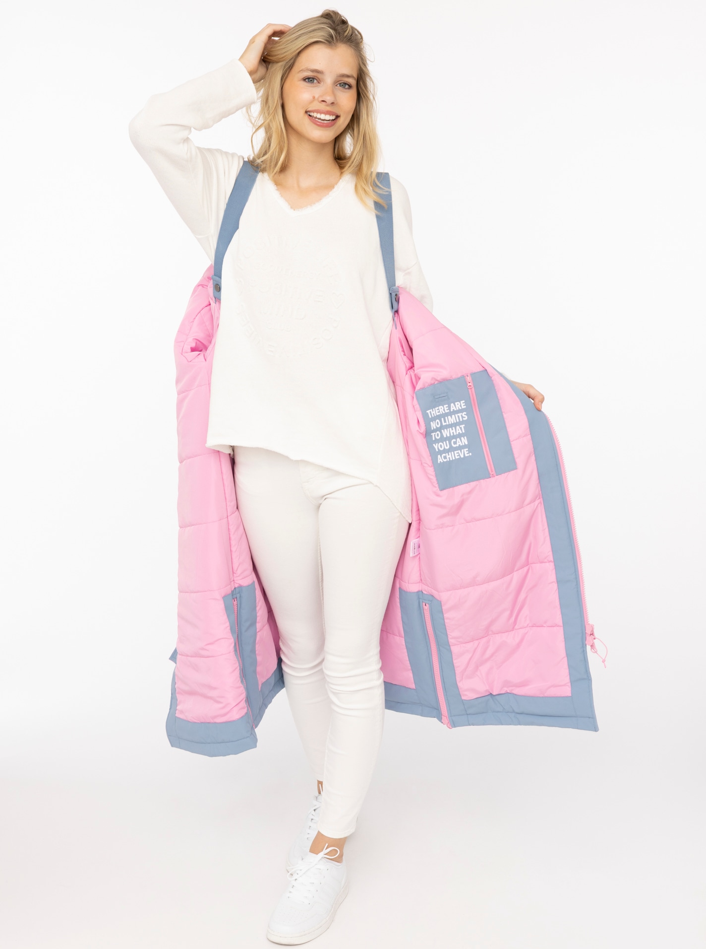 Zwillingsherz Kurzmantel »"Oversize Windjacke ZH"« Kapuze, Reißverschluss, seitliche Taschen, leicht wattiert