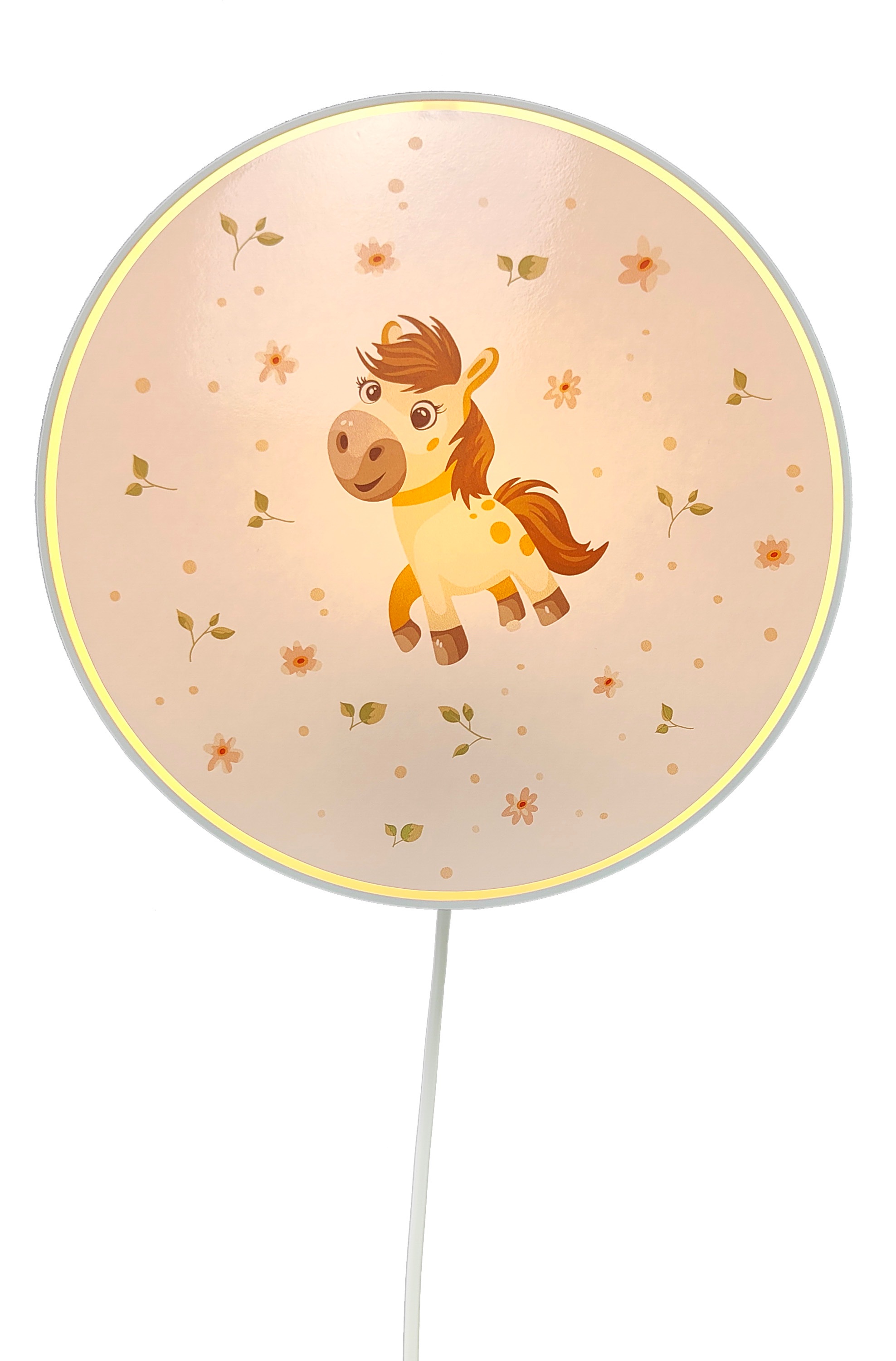 niermann Wandleuchte »Kinderlampe mit Motiv "Pony Paula", Kinderzimmer« E14 1 Stk. bruchsicheres Gehäuse, Schalter im Anschlusskabel, Made in Germany
