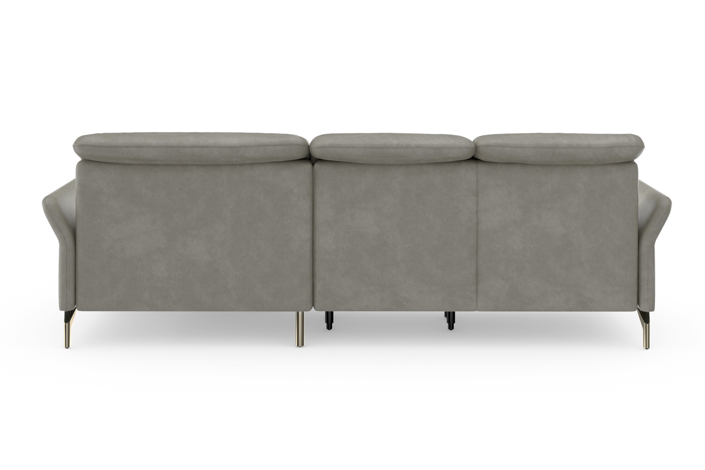 Ecksofa SIT & MORE "Fashion L-Form", grau (hellgrau), B:253cm H:84cm T:165cm, Sofas, Ecksofa, wahlweise mit Kopfteilverstellung, Vorziehsitz, motorisch, Nickelfüße 3