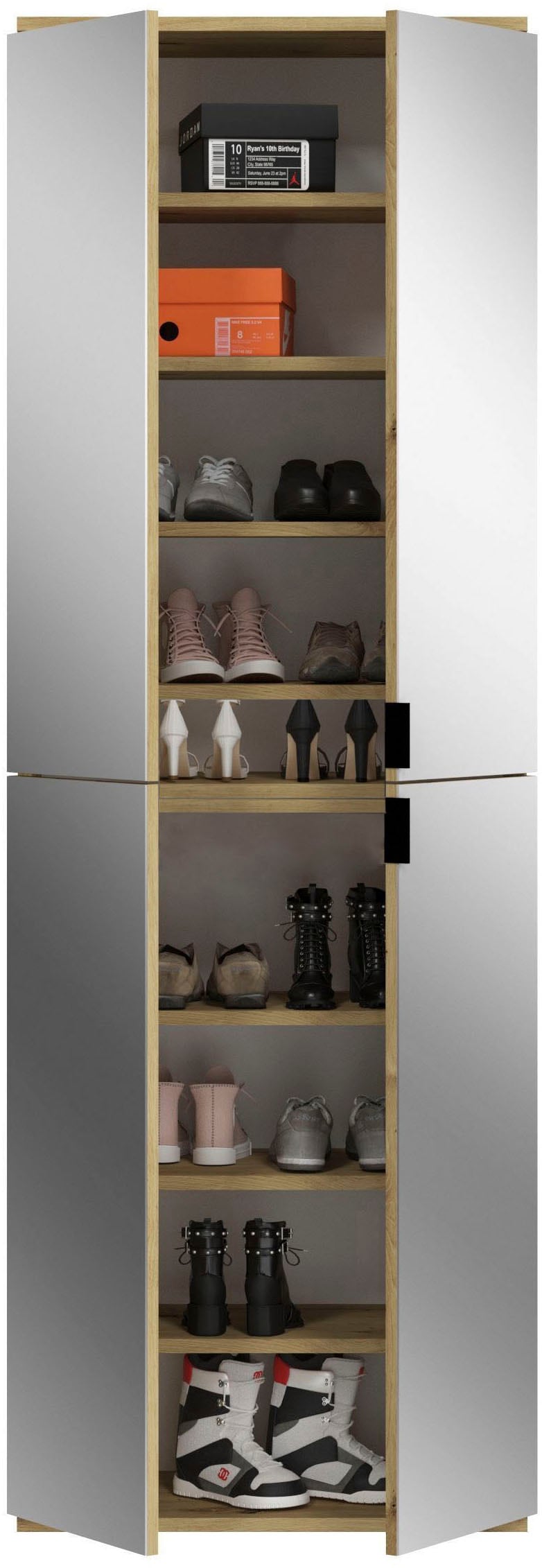 INOSIGN Garderoben-Set »Trondheim, Breite 183 cm, 5-teilig, bestehend aus:«, (Set, 4 St.), 2x Garderobenschrank, 1 Kommode, 1 Garderobenstange, 1 Ablageboden