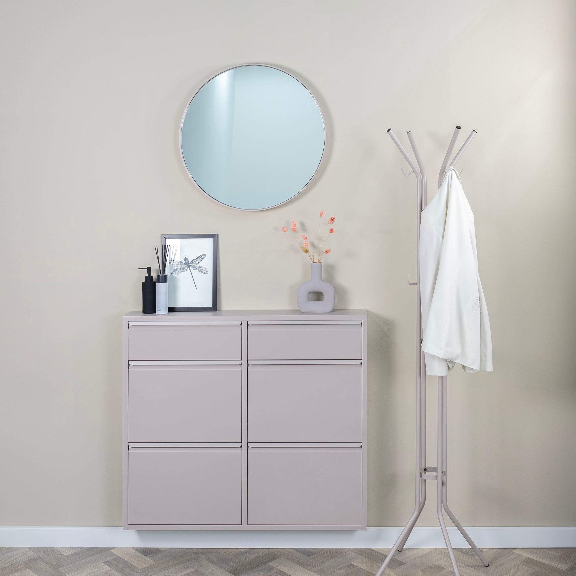 Spinder Design Garderobenständer »Jessy«, (1 St.), Platzsparender Garderobenständer aus Stahl, 8 Haken & Schirmständer
