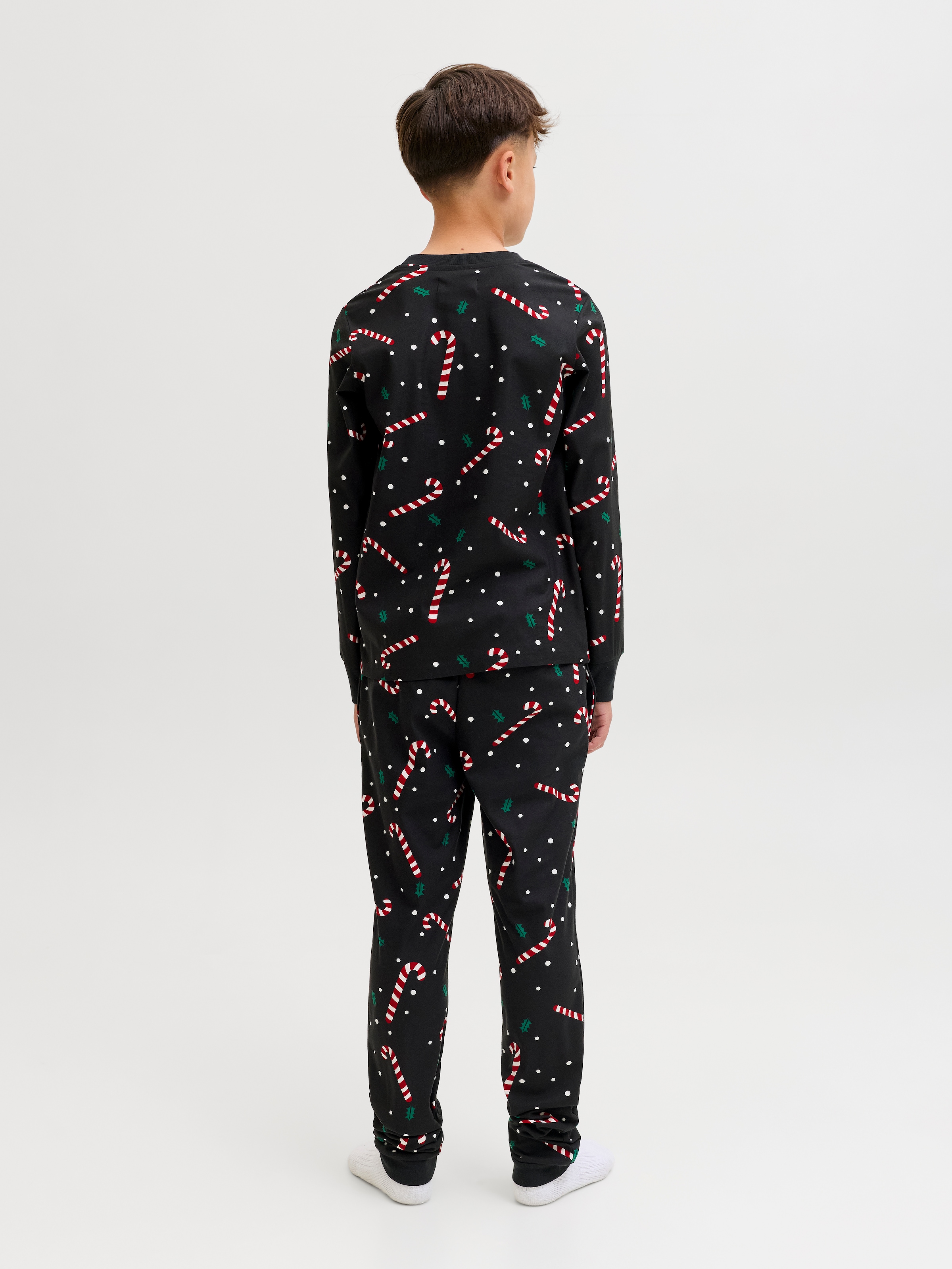 Jack & Jones Junior Loungeanzug »JACTRISTAN PRINTED LOUNGE SET W JNR« Mit weihnachtlichem Druck, Polyester, locker geschnitten