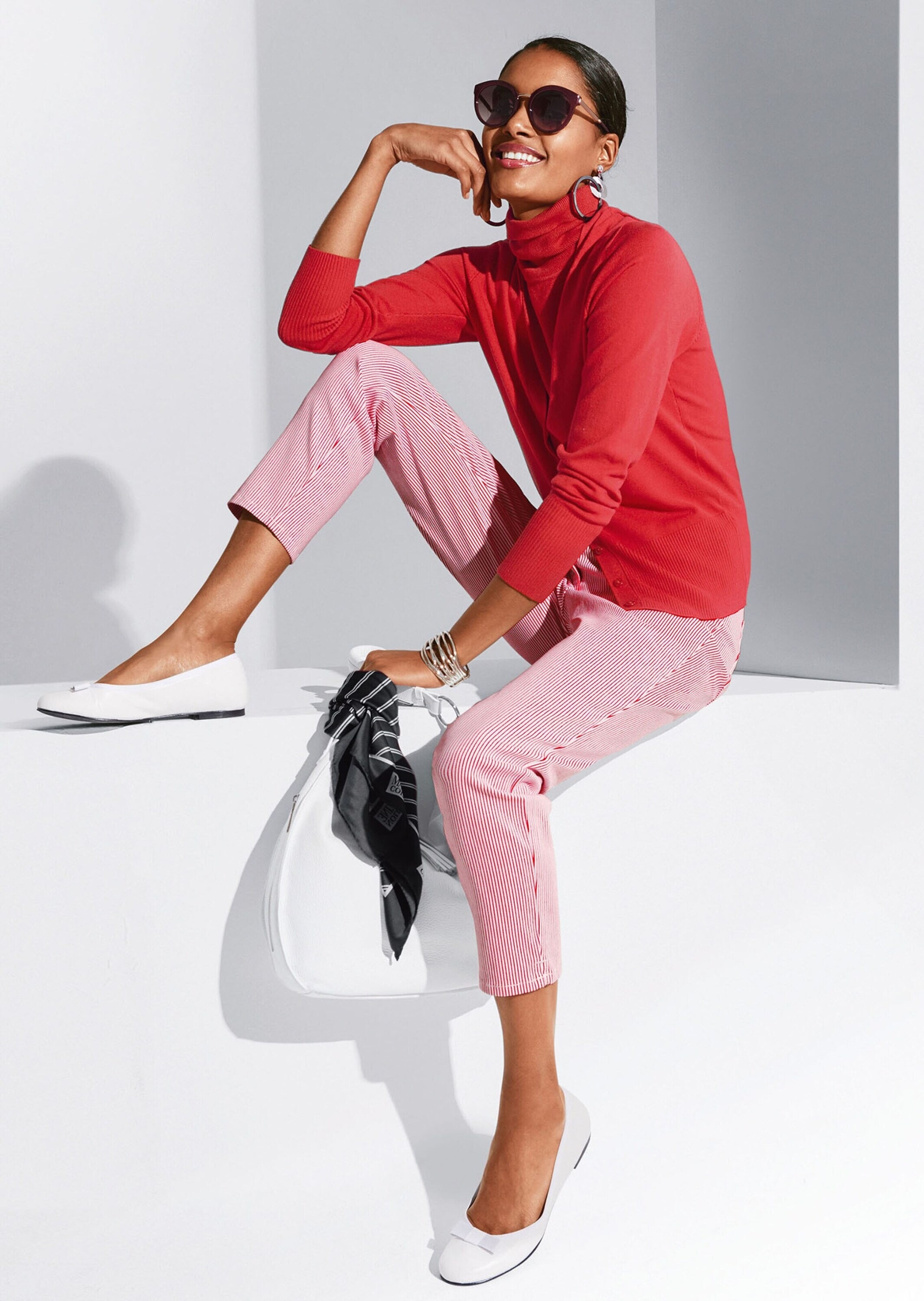 MADELEINE Regular-fit-Jeans »Jeans Fein gestreifte Jeans«