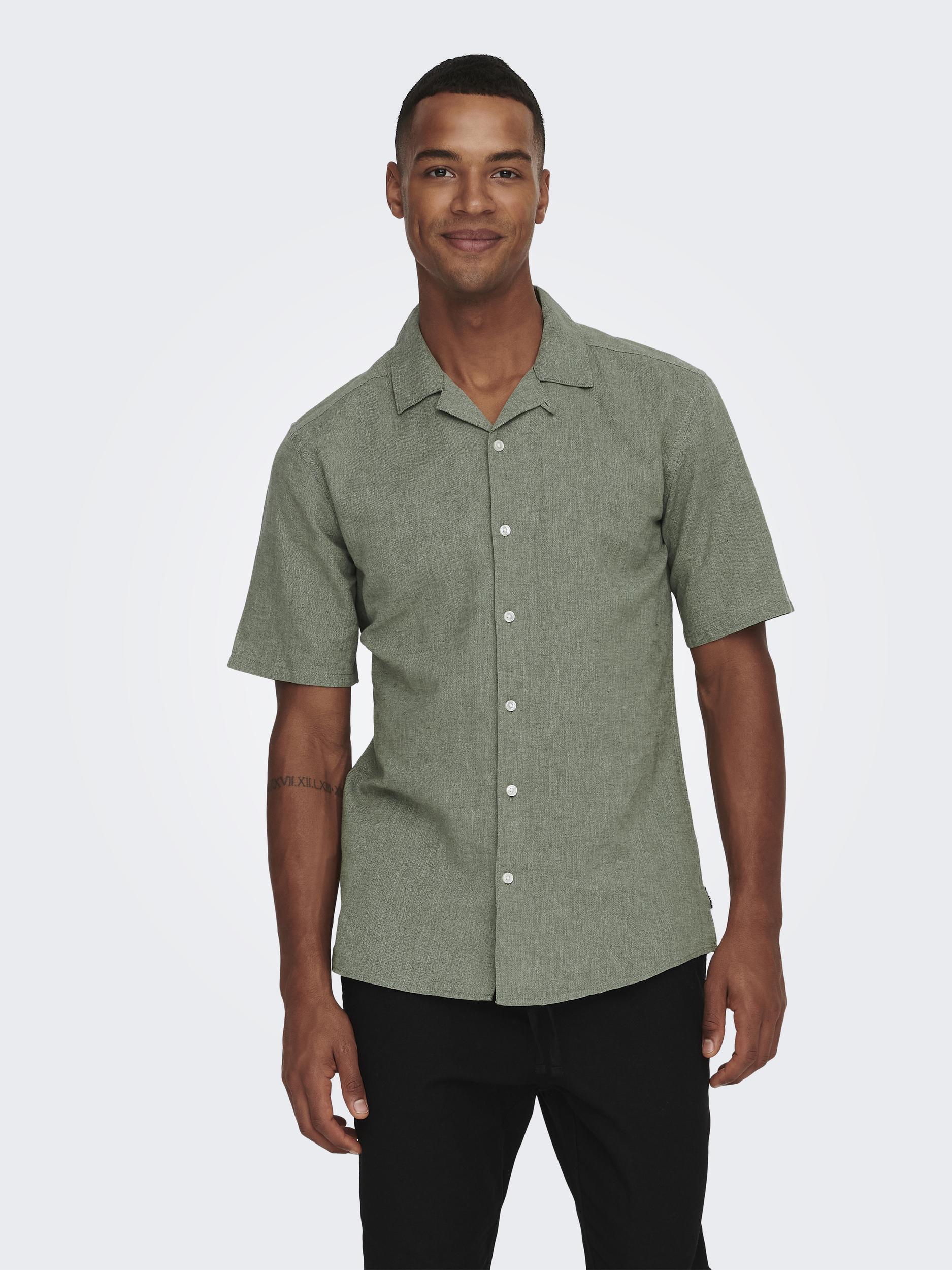 ONLY & SONS 1100000002199 "ONSCAIDEN SS SOLID RESORT LINEN NOOS"