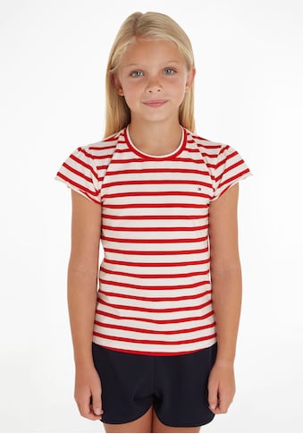 TOMMY HILFIGER Marškinėliai »STRIPED RUFFLE SLEEVE Ma...