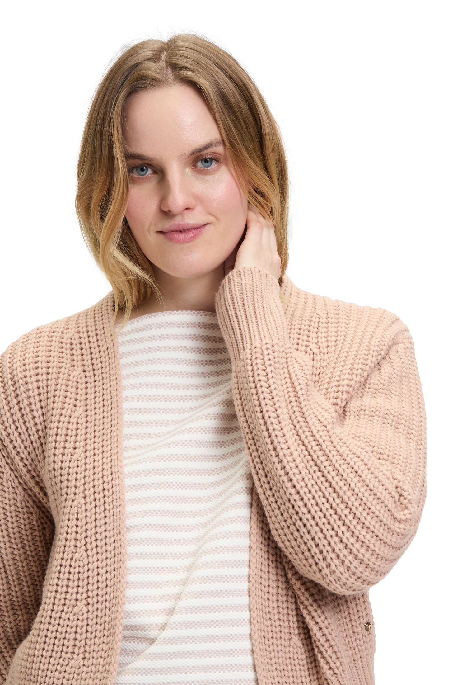Betty&Co Strickjacke »Betty & Co Damen Grobstrickjacke ohne Verschluss«, Rippbündchen