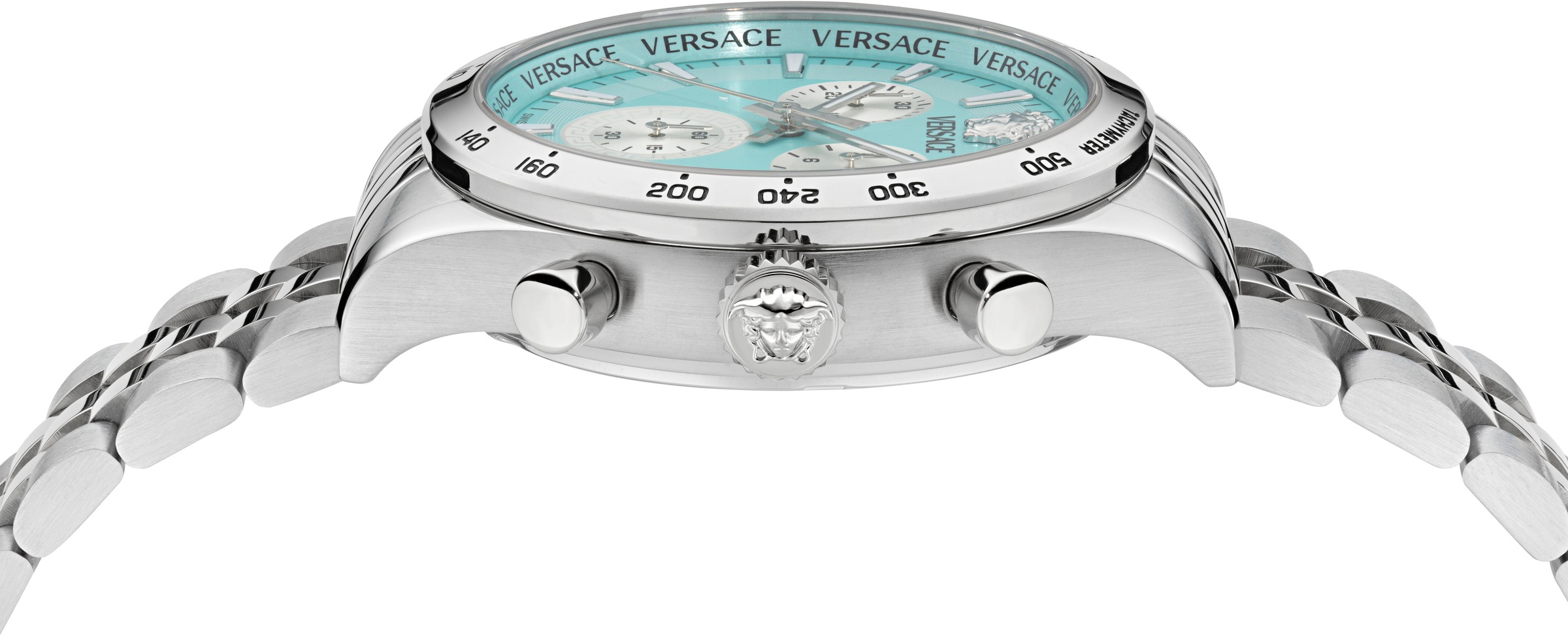 Versace Chronograph »HELLENYIUM CHRONO PETITE«, Quarzuhr, Armbanduhr, Herrenuhr,Swiss Made,Edelstahlband,Stoppfunktion