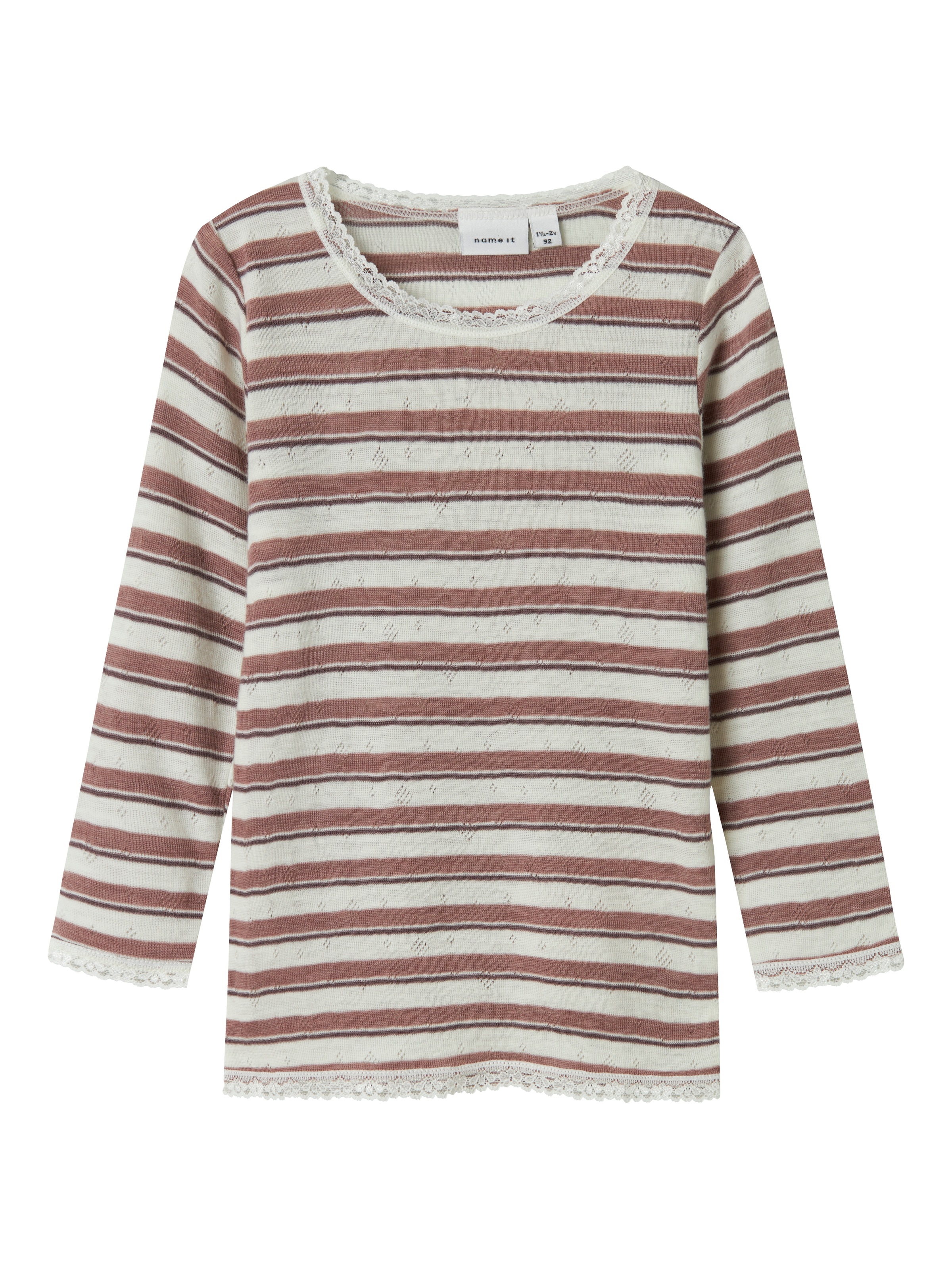 Name It Langarmshirt »NMFWANG WOOL NEEDLE LS TOP NOOS«, aus reiner Merinowolle