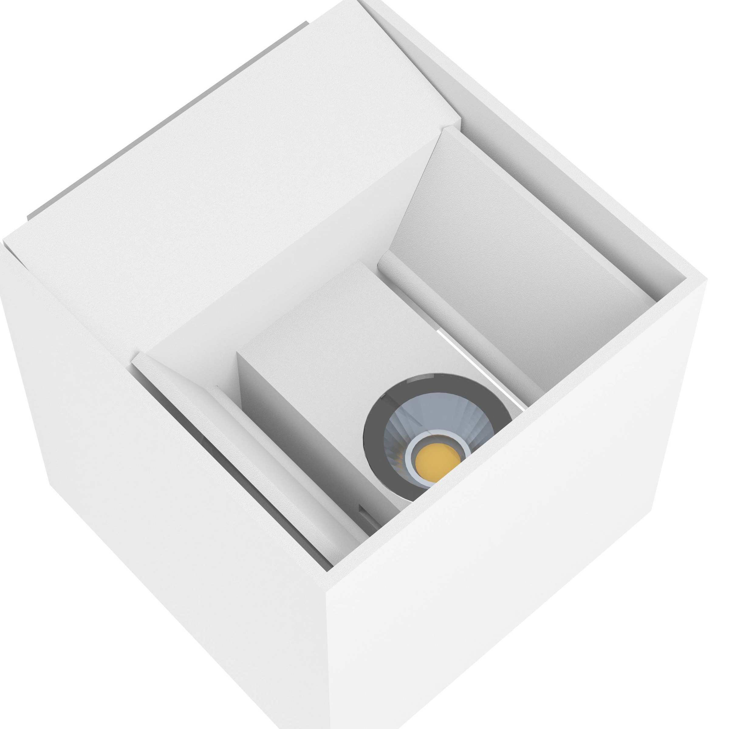 EGLO Wandleuchte »Calpino LED Außen-Wandlampe, Außenleuchte, Wandleuchte aus Alu, IP54« LED-Modul 1 Stk. Warmweiß Wand-/Deckenleuchte - L10,5 x H10,5 x AL11 cm - weiß - 2X3,3W inkl.