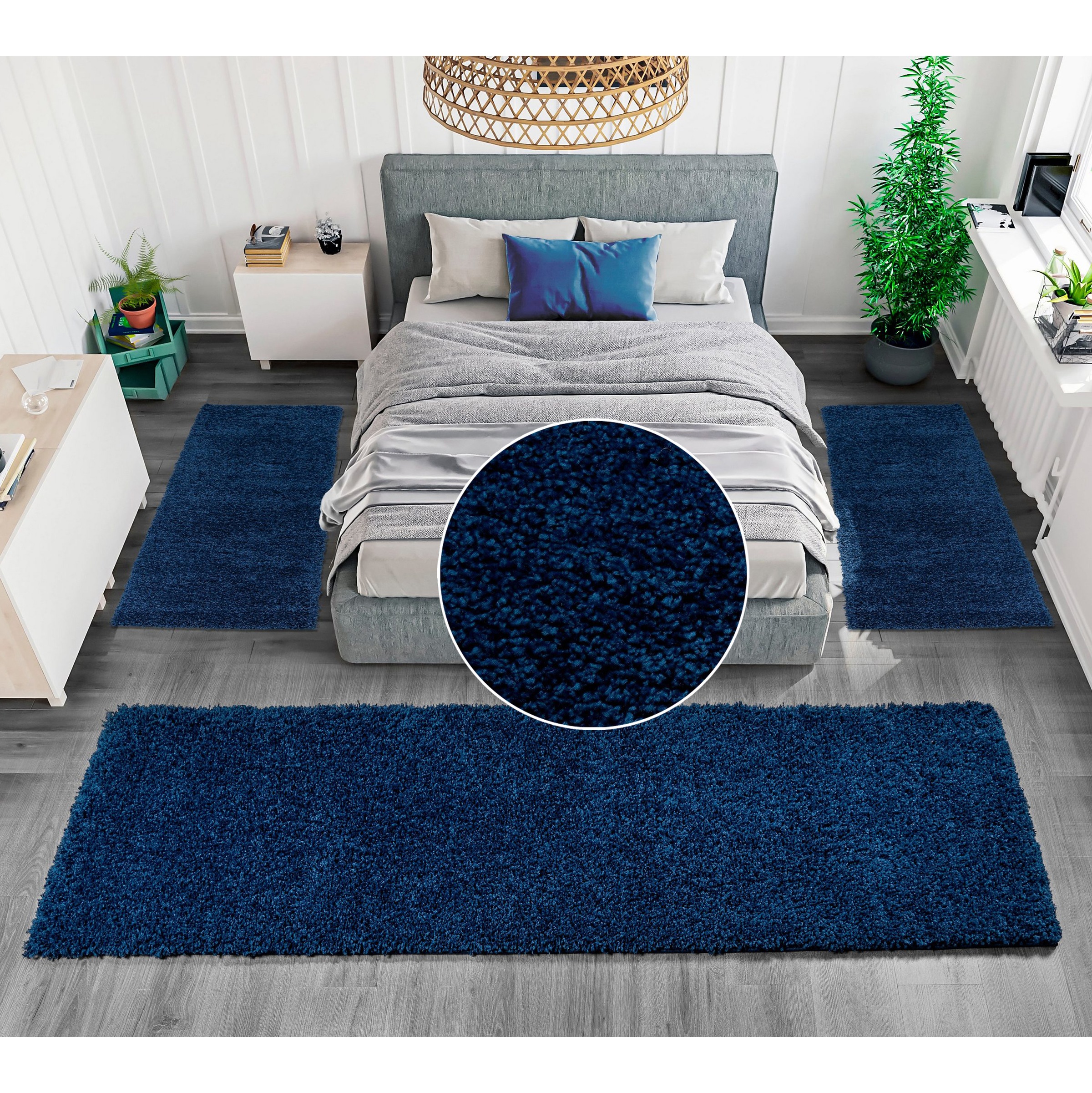 my home "Shaggy 30" Höhe 30 mm 3 tlg. gewebt, 2- oder 3-teilig, Bettvorlege günstig online kaufen