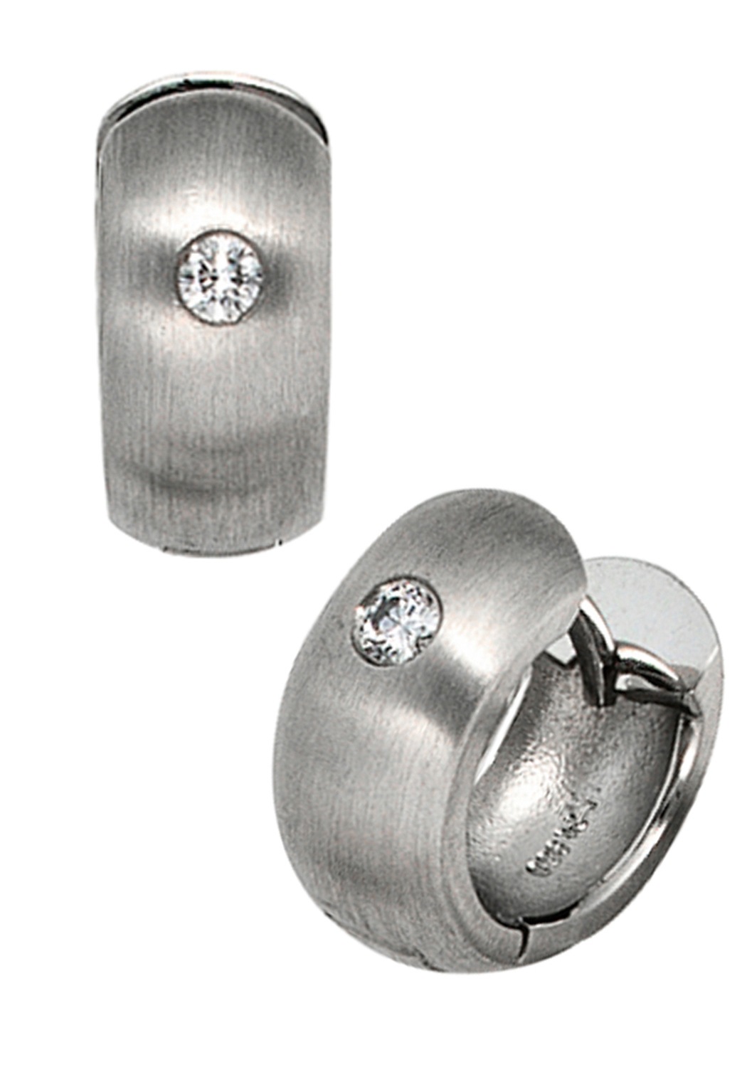 JOBO Paar Creolen »Breite Ohrringe mit Diamanten«, 950 Platin bestellen |  BAUR