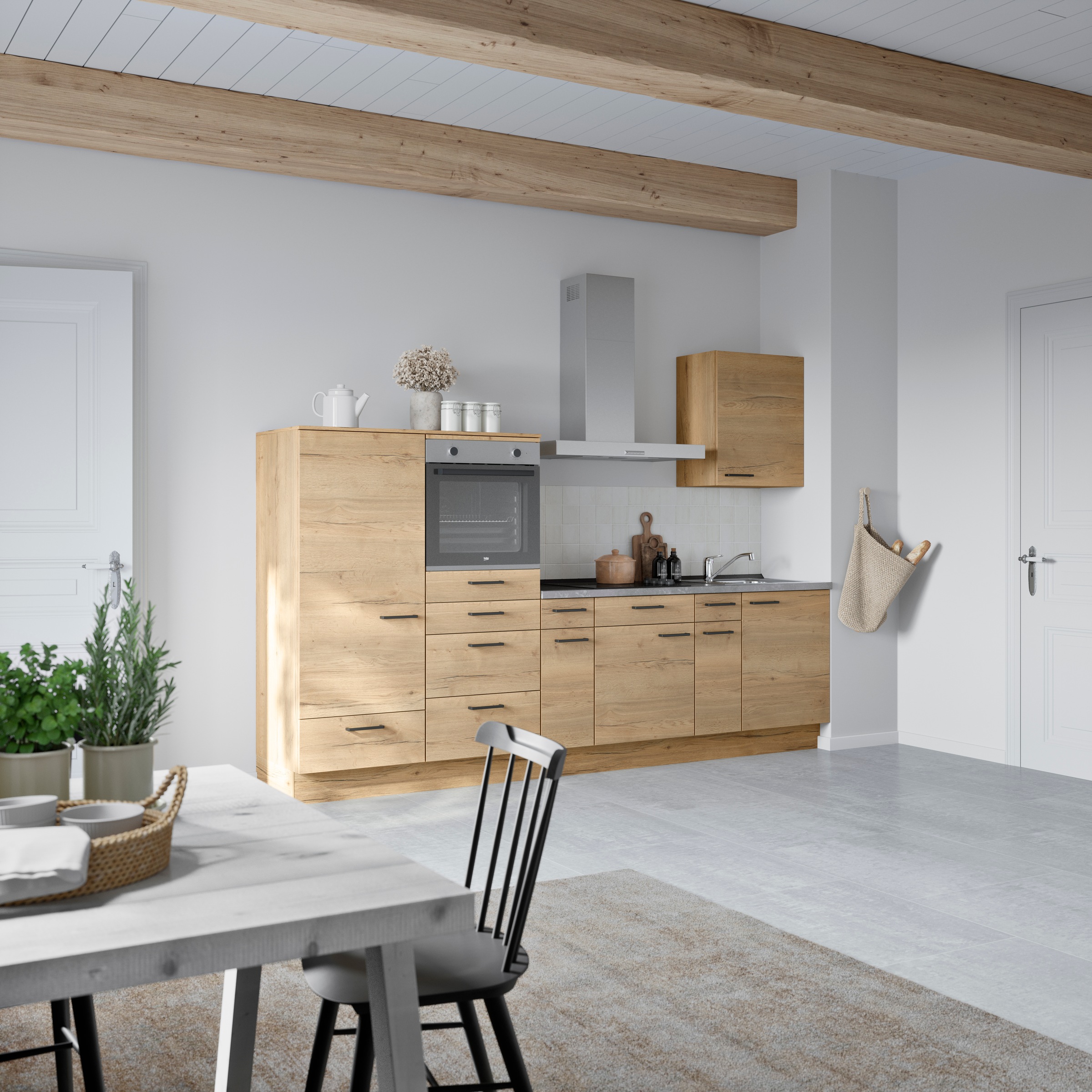 nobilia® Küchenzeile »"Structura I"«, vormontiert, Ausrichtung wählbar, Breite 300 cm, wahlw. mit E-Geräten