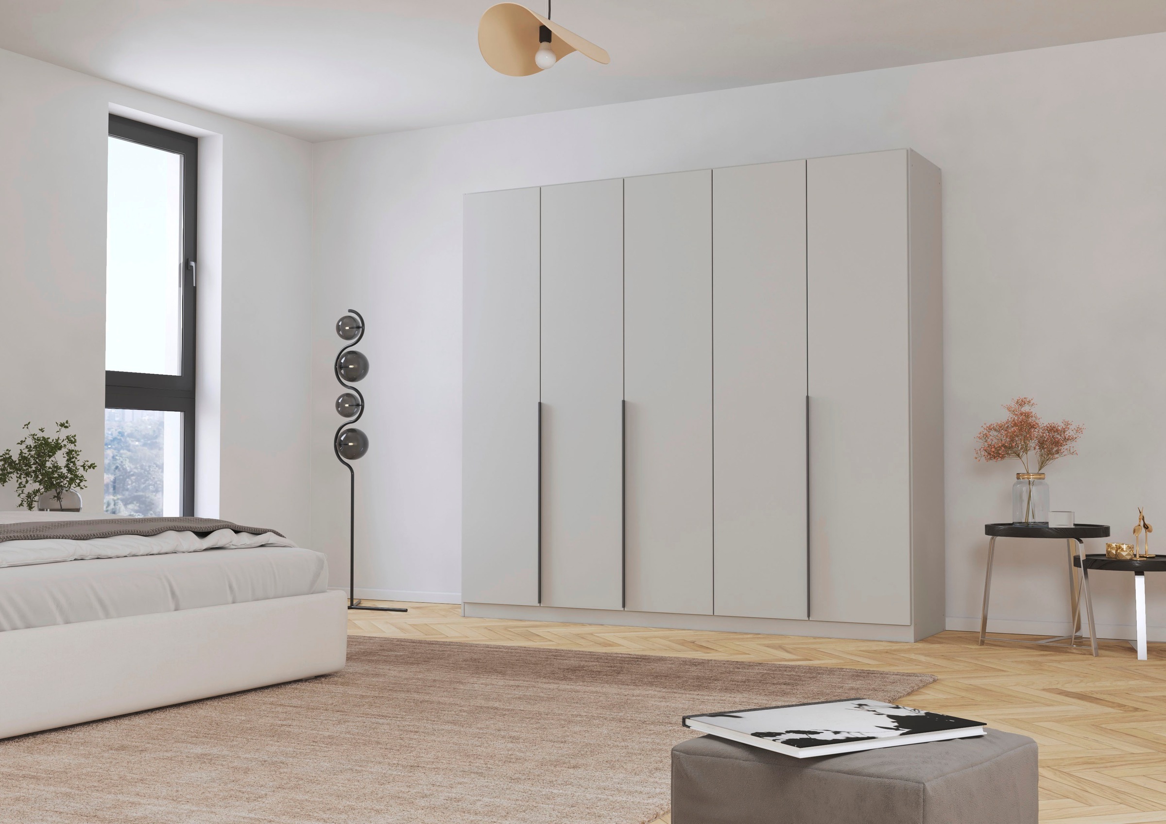 rauch Drehtürenschrank »Kleiderschrank Schrank Garderobe AGORDO TOPSELLER Schlafzimmer«, (in zwei Griff-Farben, Breiten 91-360 cm, Dekor- oder Hochglanzfront), durchdachte Innenausstattung, in 7 Breiten und 2 Höhen MADE IN GERMANY