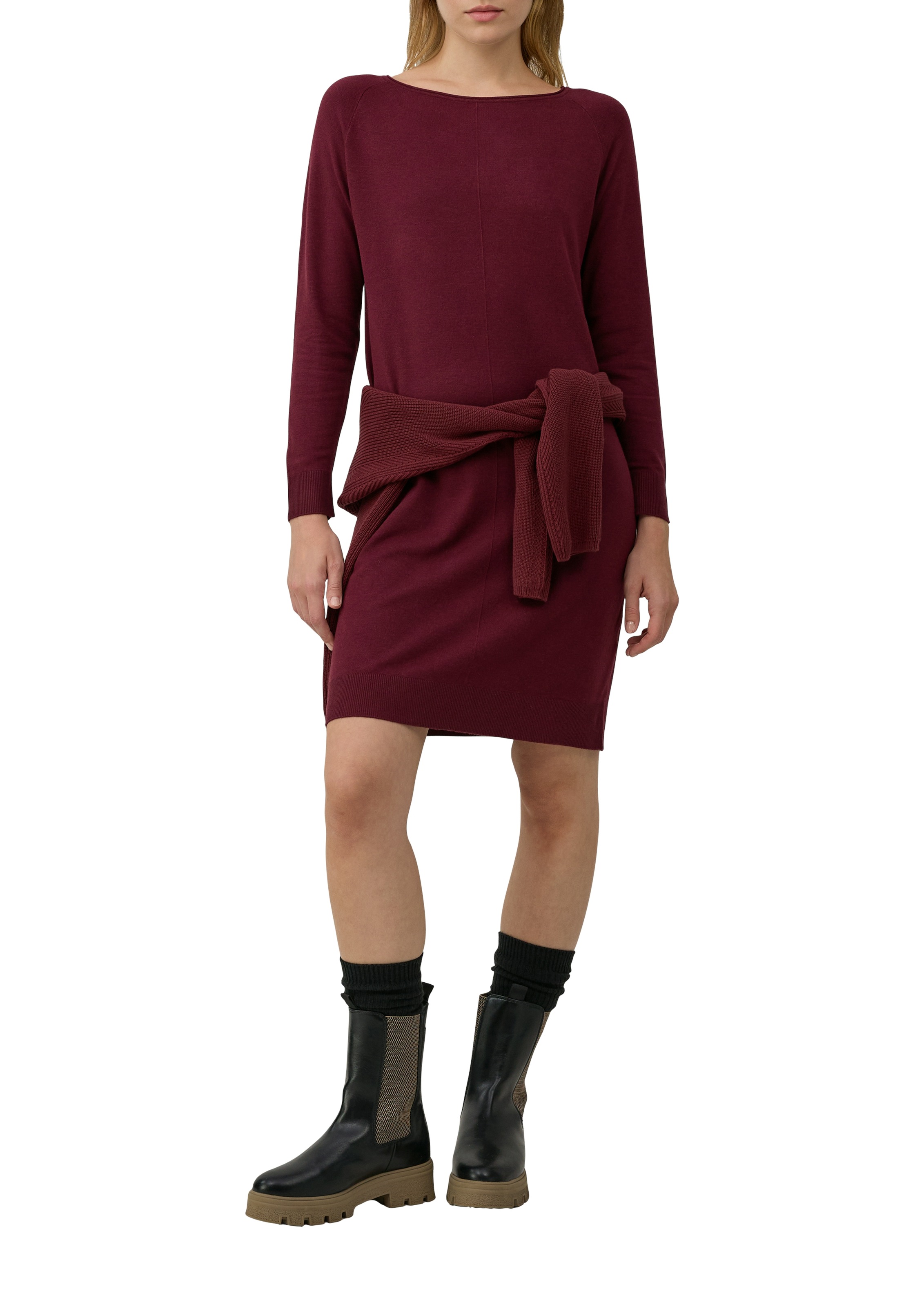 s.Oliver Strickkleid Ohne Taschen mit U-Boot-Ausschnitt günstig online kaufen
