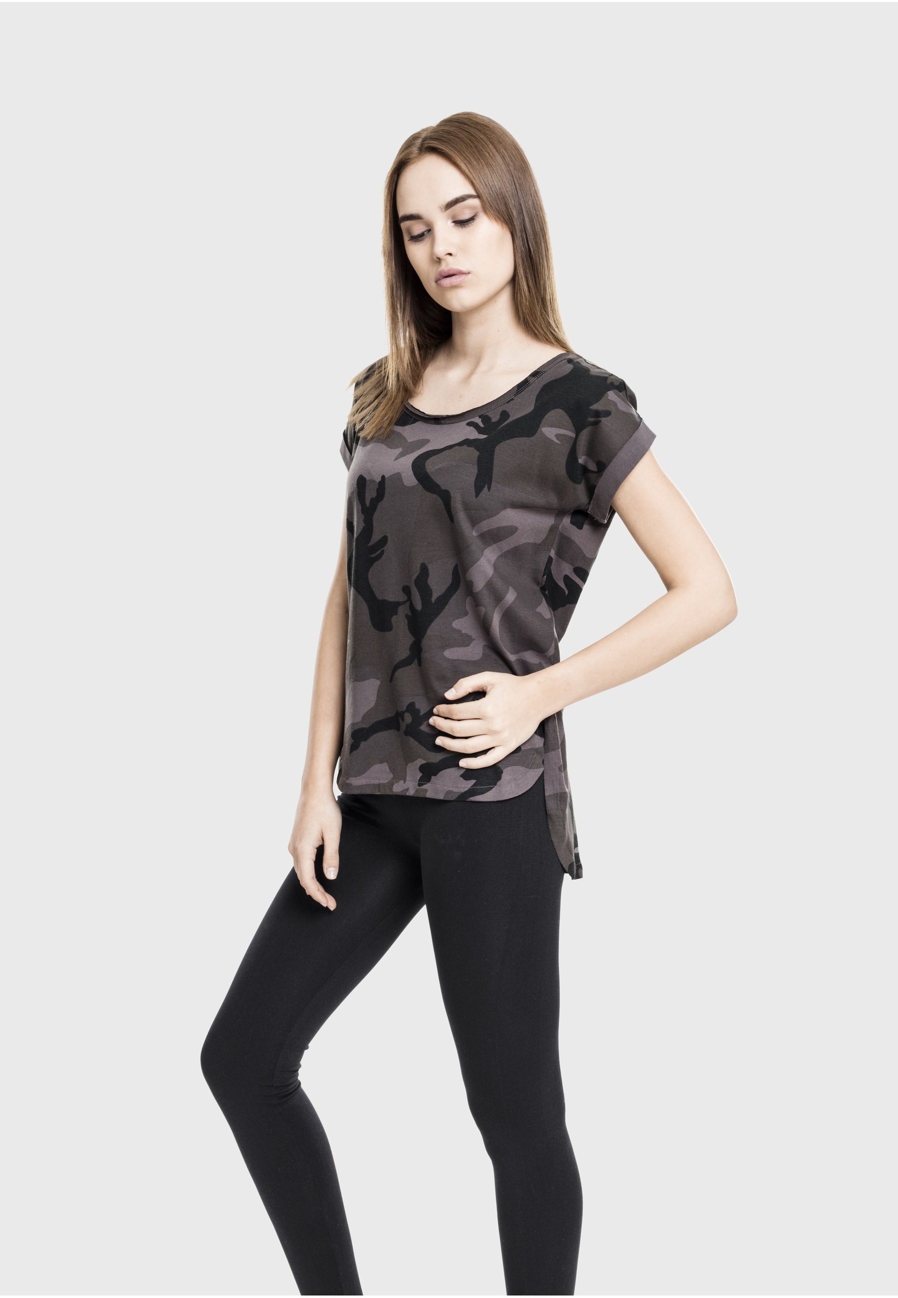 URBAN CLASSICS T-Shirt »Urban Classics Damen Ladies Camo Back Shaped Tee« 1 Stk.