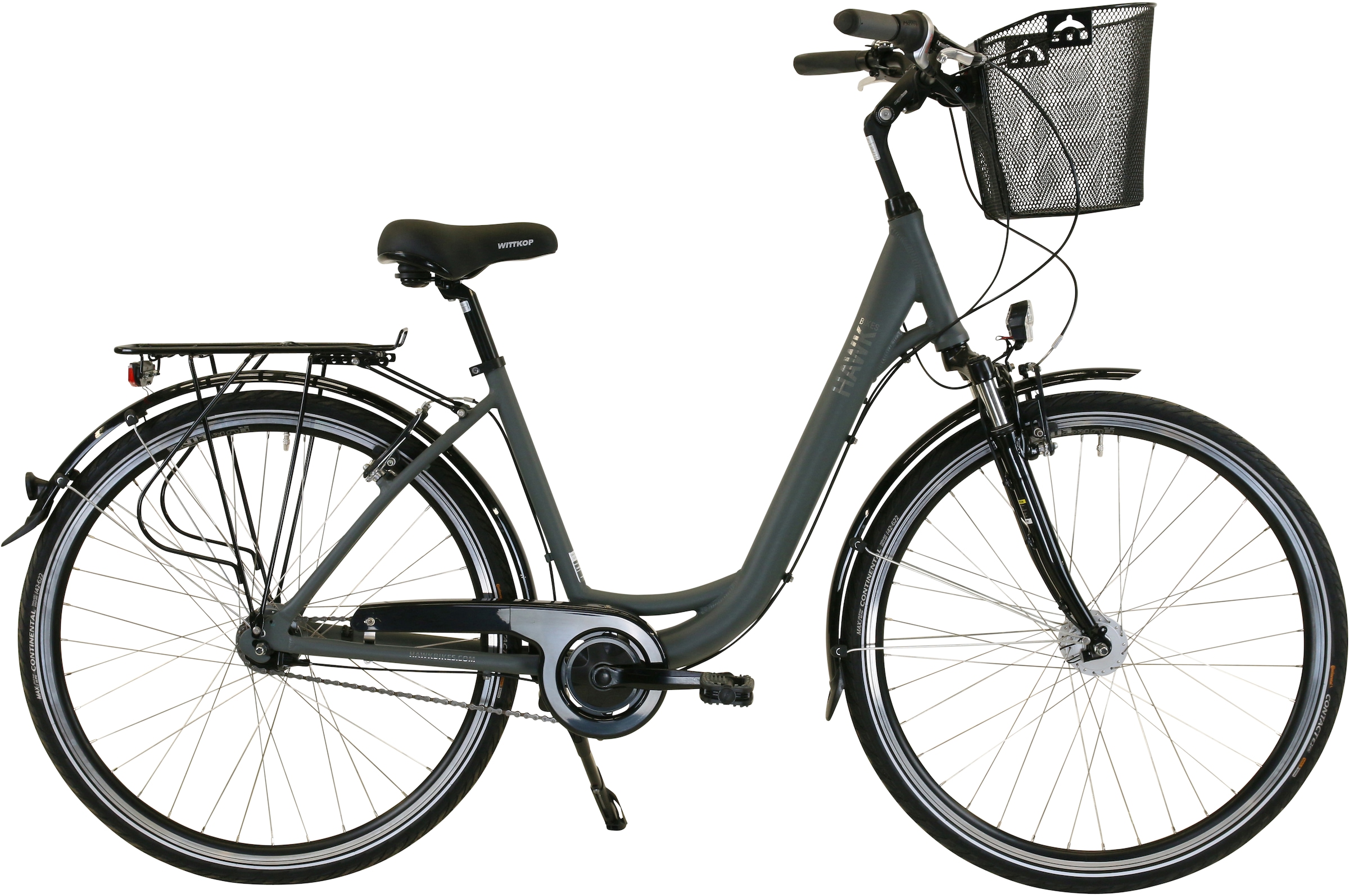 Cityrad »HAWK City Wave Deluxe Plus Grey«, 7 Gang, Shimano, Nexus Schaltwerk