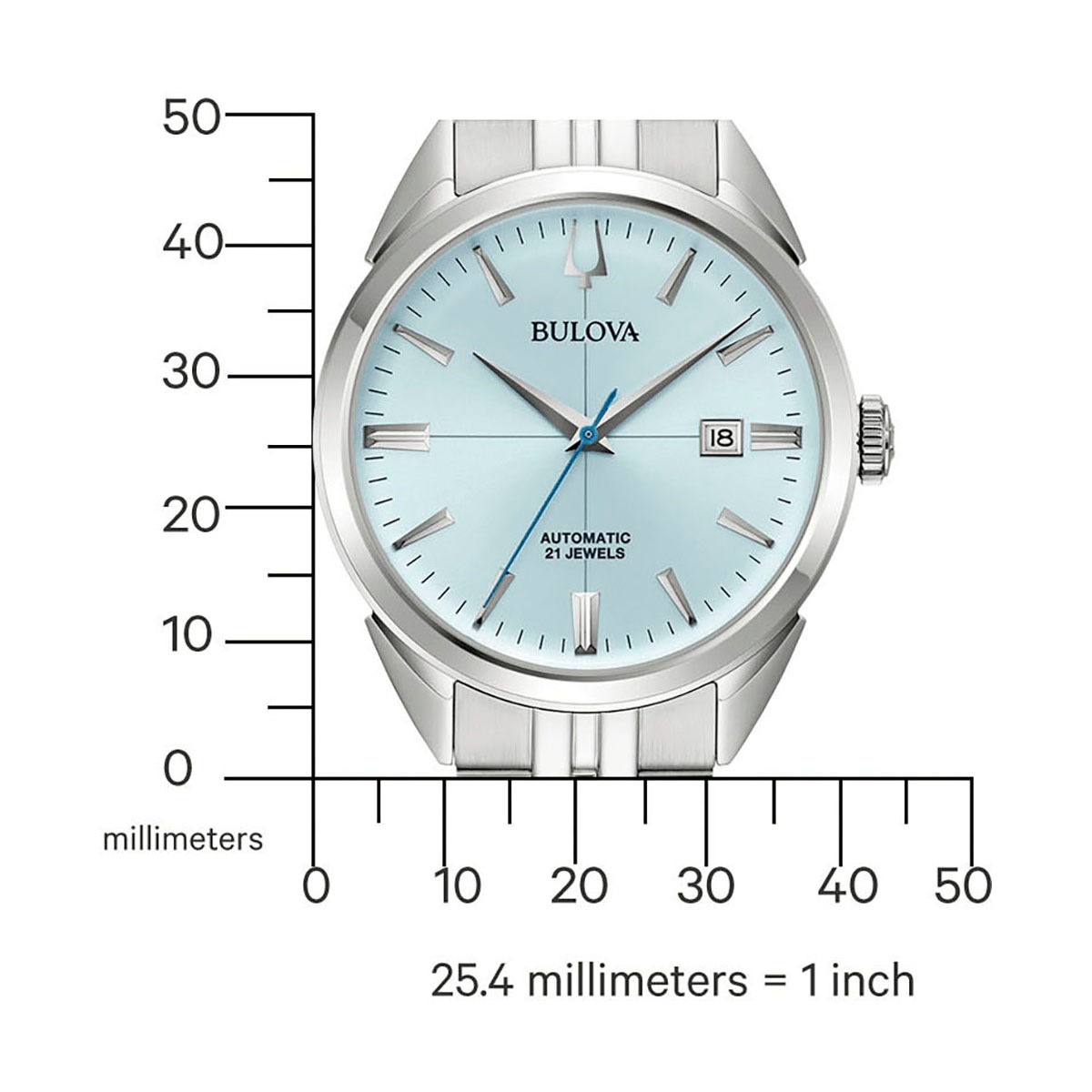 Bulova Automatikuhr, Armbanduhr, Herrenuhr, Damenuhr, Edelstahlarmband, Saphirglas
