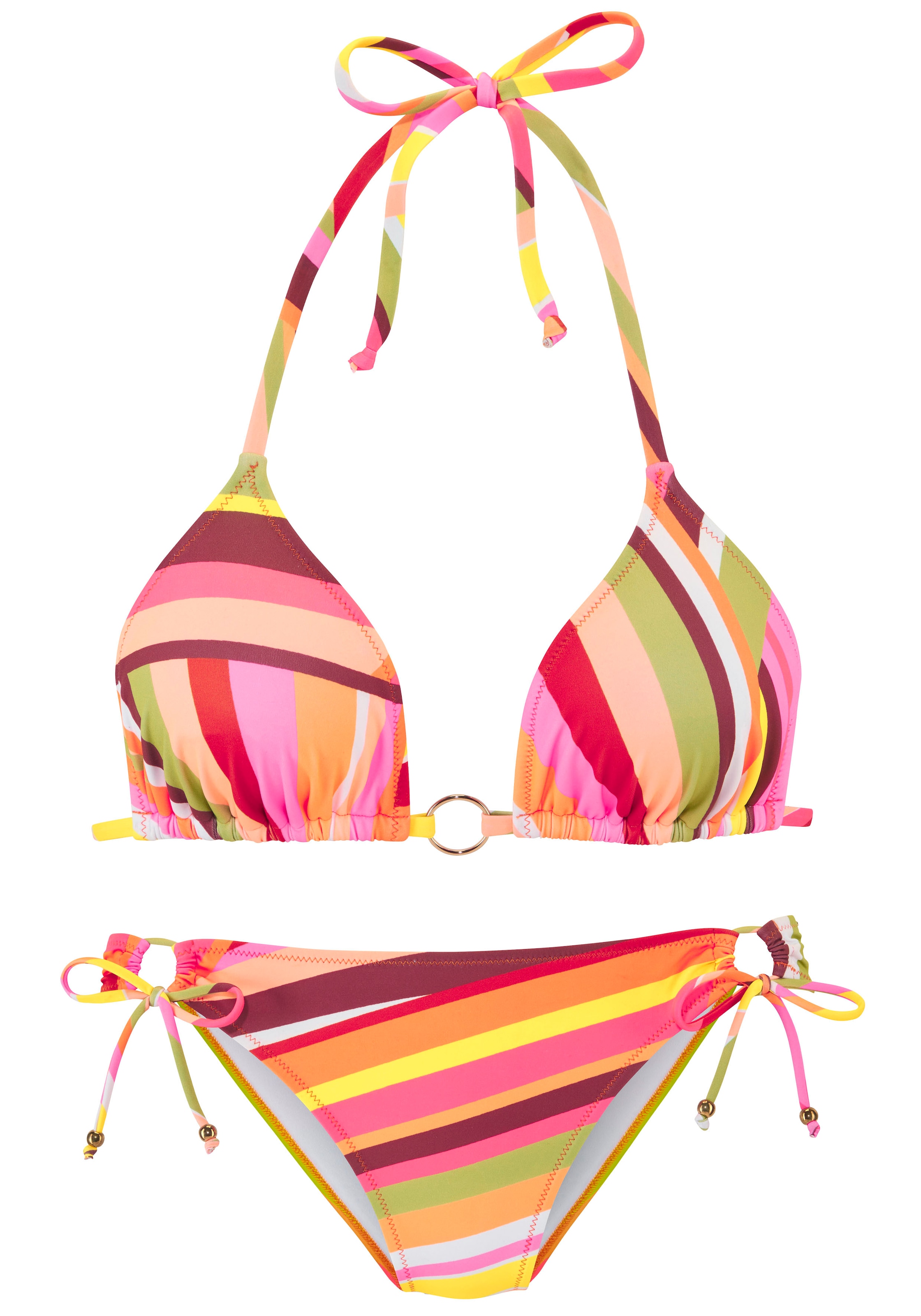 Bruno Banani Triangel-Bikini, mit edlem Zierring