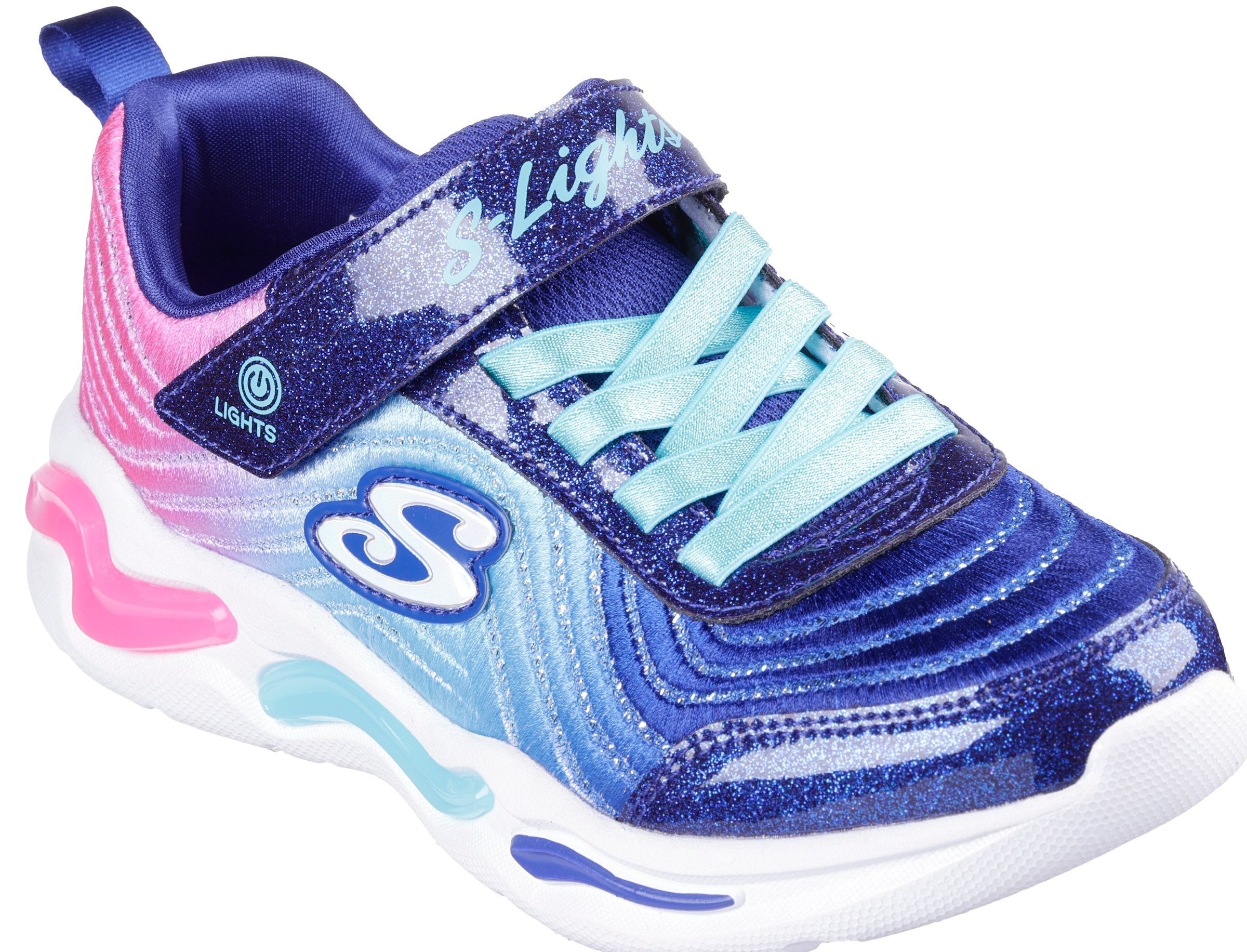 Skechers Kids Sneaker »WAVY BEAMS«, Freizeitschuh, Klettschuh, Blinkschuh mit coolem Farverlauf