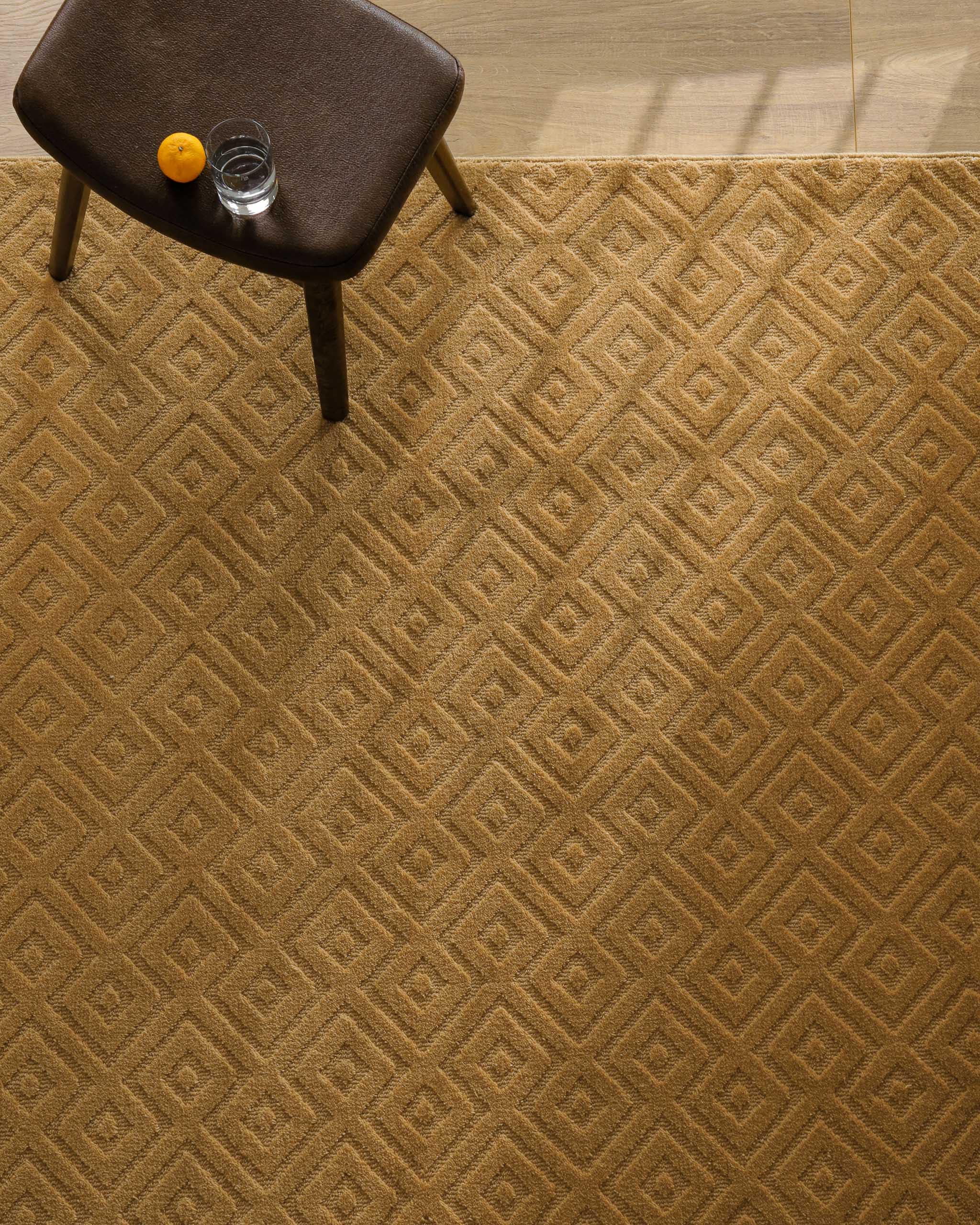 Wecon home Teppich »Castello TWO« rechteckig 7 mm Höhe Schurwolle, Kurzflor mit Hoch-Tief-Effekt, Wohnzimmer, Rautenmuster