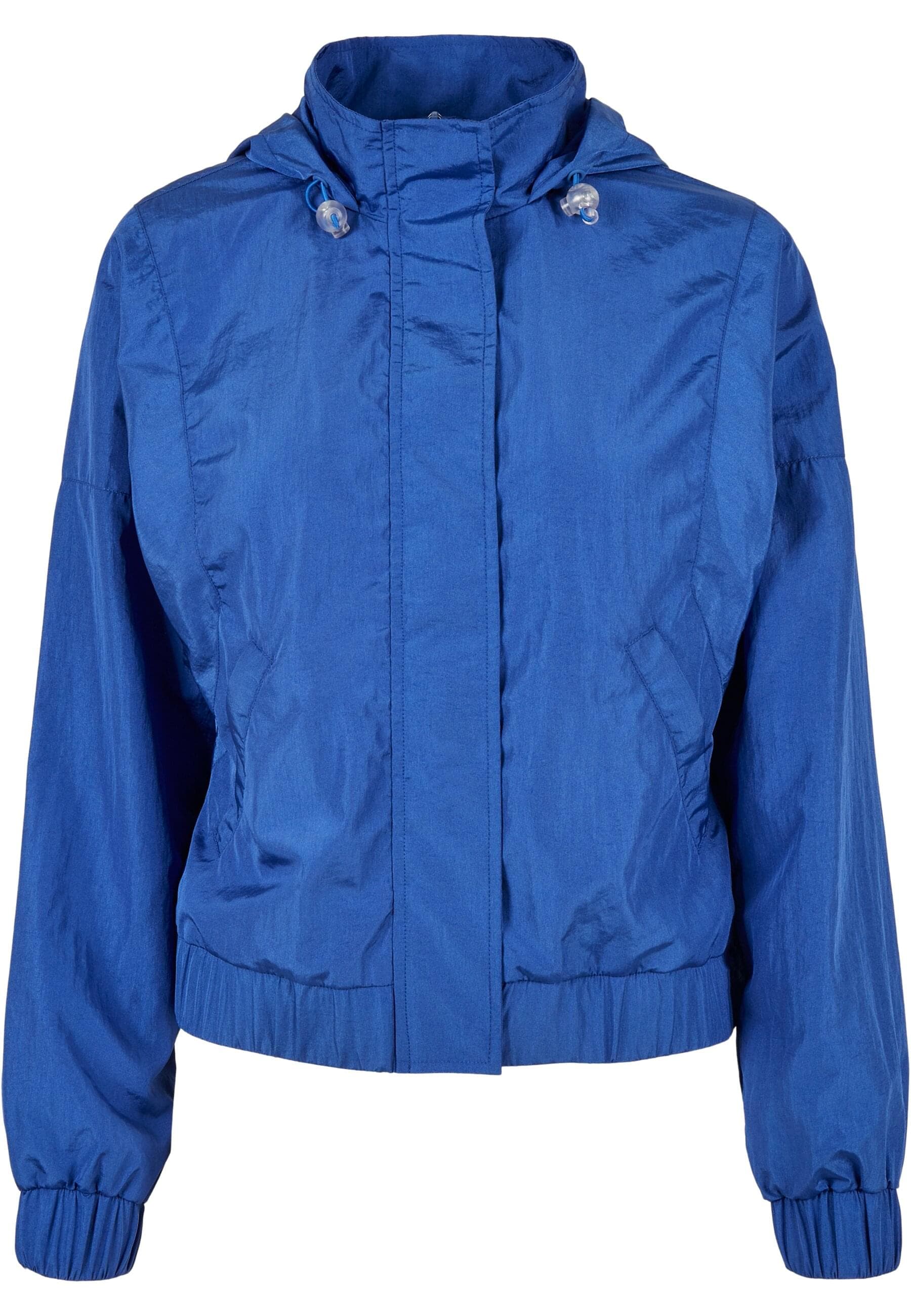 URBAN CLASSICS Allwetterjacke "Urban Classics Damen Ladies Oversized Shiny Crinkle Nylon Jacket" 1 Stk. tlg. mit Kapuze