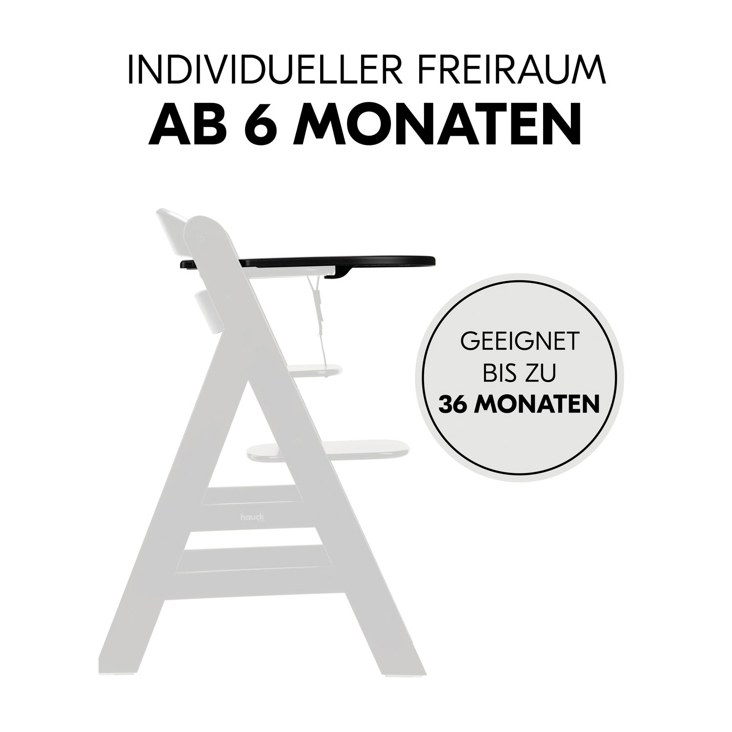 Hauck Hochstuhltablett »Alpha Click Tray, Black«, aus recyceltem Material