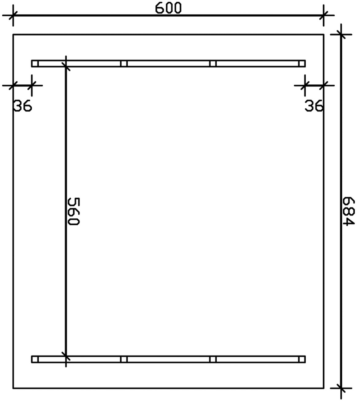 Skanholz Doppelcarport »Schwarzwald«, KVH, Fichte, 560 cm, Natur, 684x600cm, mit Dachlattung