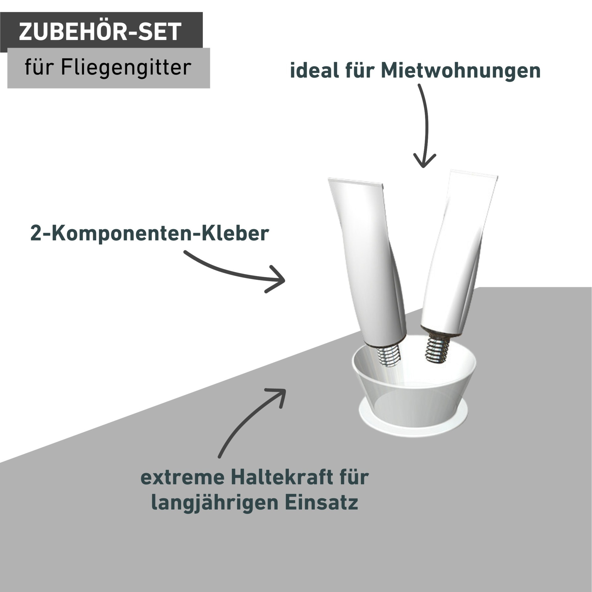 Windhager Montagekleber »Montagekleber für Fliegengitter, Befestigung von Scharnieren, Winkeln« Insektenschutz Montagekleber-Set 2 Komponenten