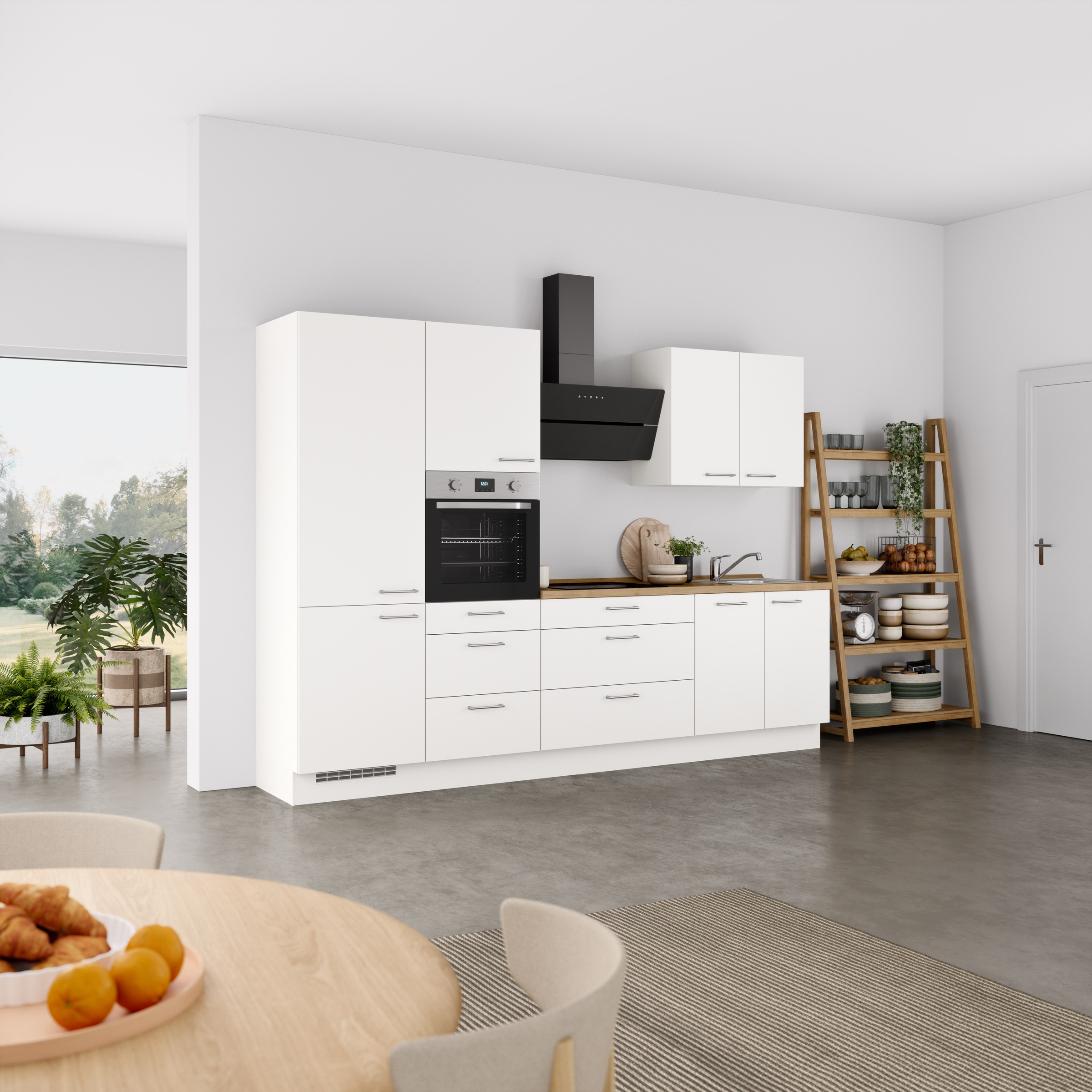nobilia® Küchenzeile »"Laser II"«, vormontiert, Ausrichtung wählbar, Breite 300 cm, wahlw. mit E-Geräten