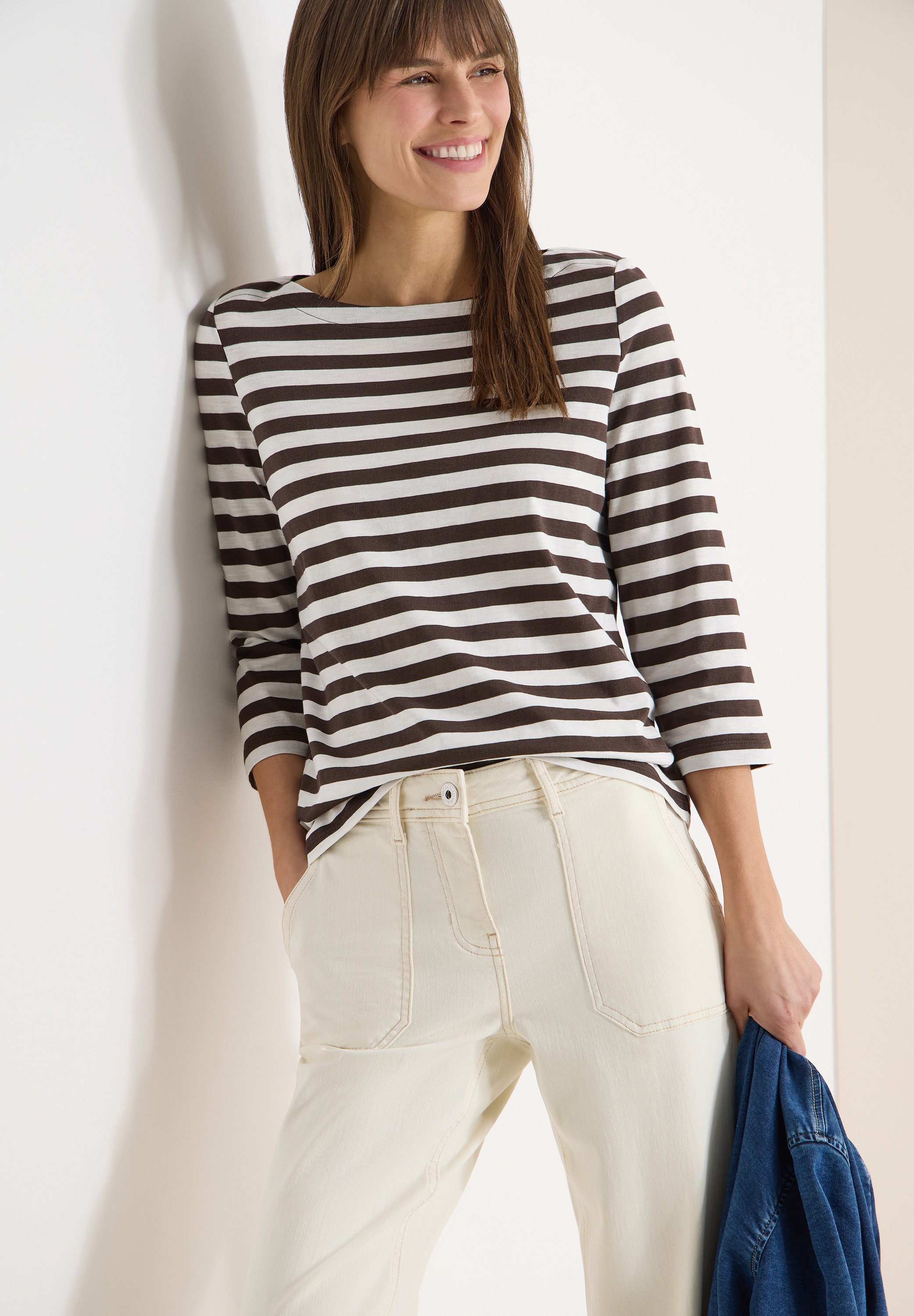 Cecil 3/4-Arm-Shirt mit U-Boot-Ausschnitt günstig online kaufen