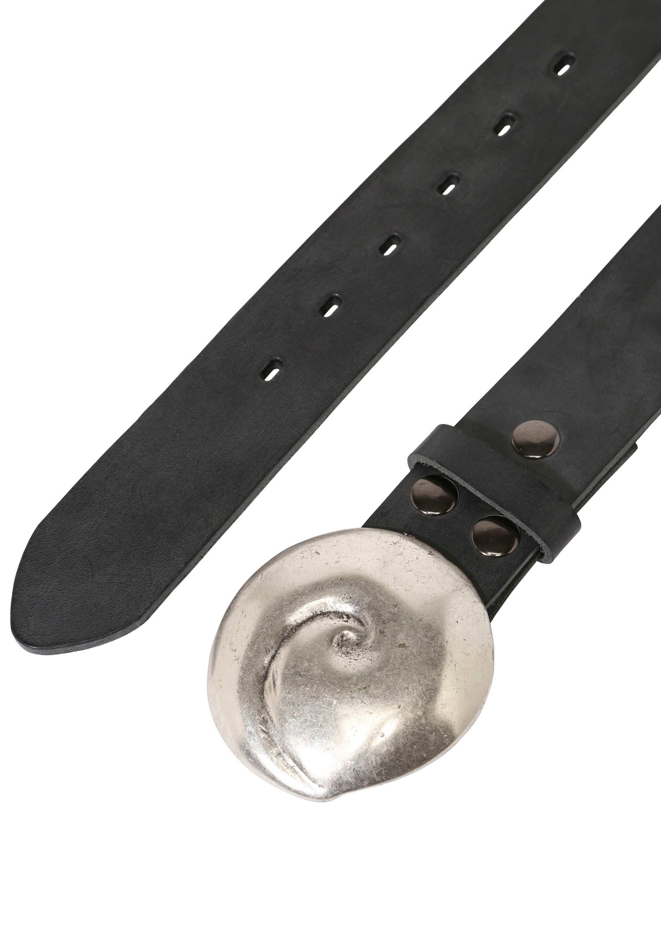 Rettungsring Gürtel Ledergürtel mit austauschbarer Schließe "Muschel Rund" günstig online kaufen