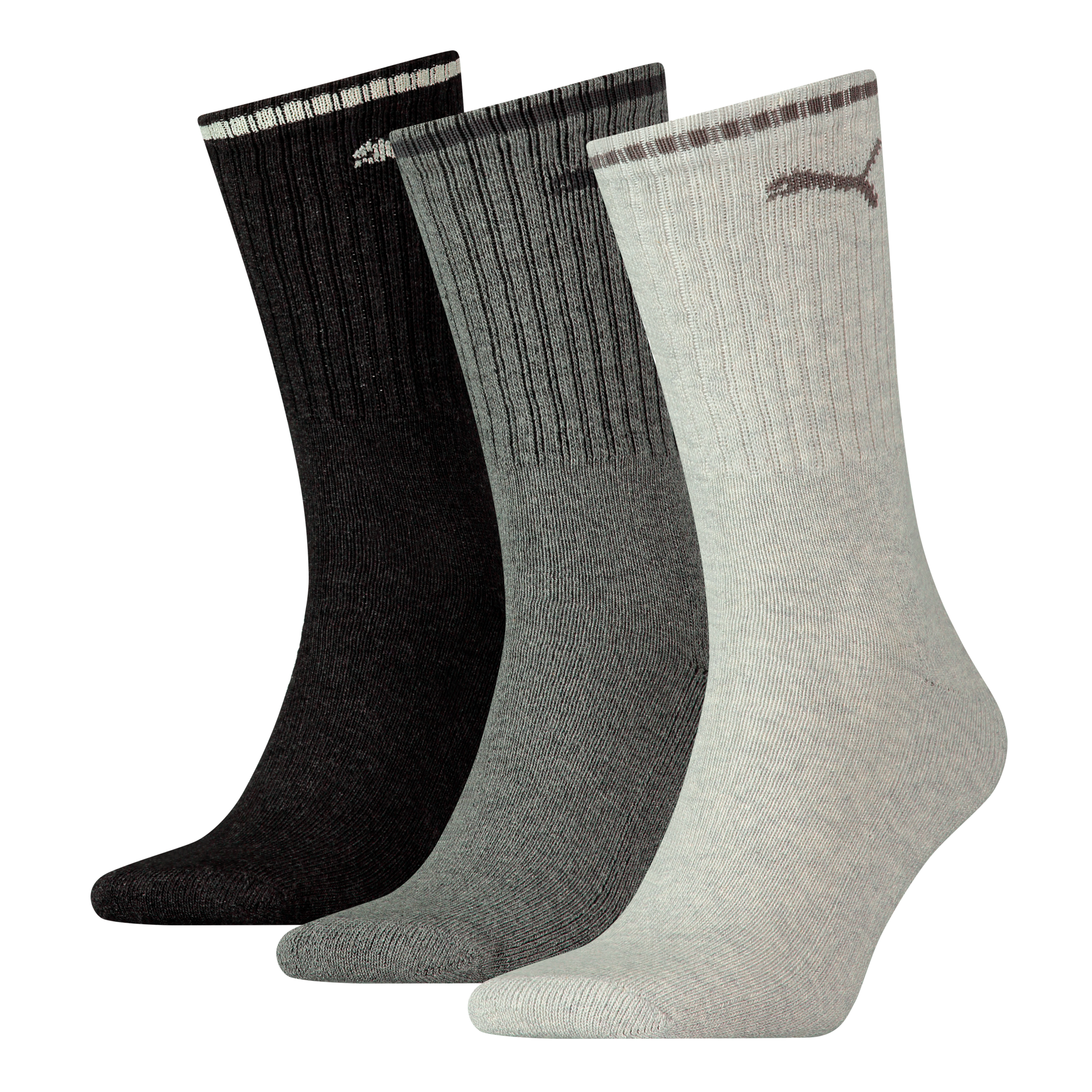 PUMA "PUMA UNISEX STRIPED CREW SOCK 3P" 3 Paar, 3 Stk. tlg. Komfort-Bund, Frottee-Polsterung, flache Zehennaht