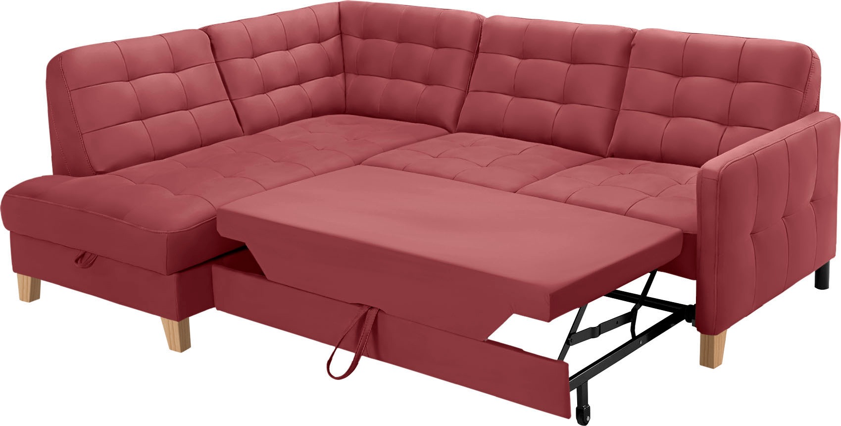 exxpo - sofa fashion Ecksofa »Elio, kompakt und komfortabel, bequem, zeitloses Design, L-Form«, wahlweise mit Bettfunktion und Bettkasten