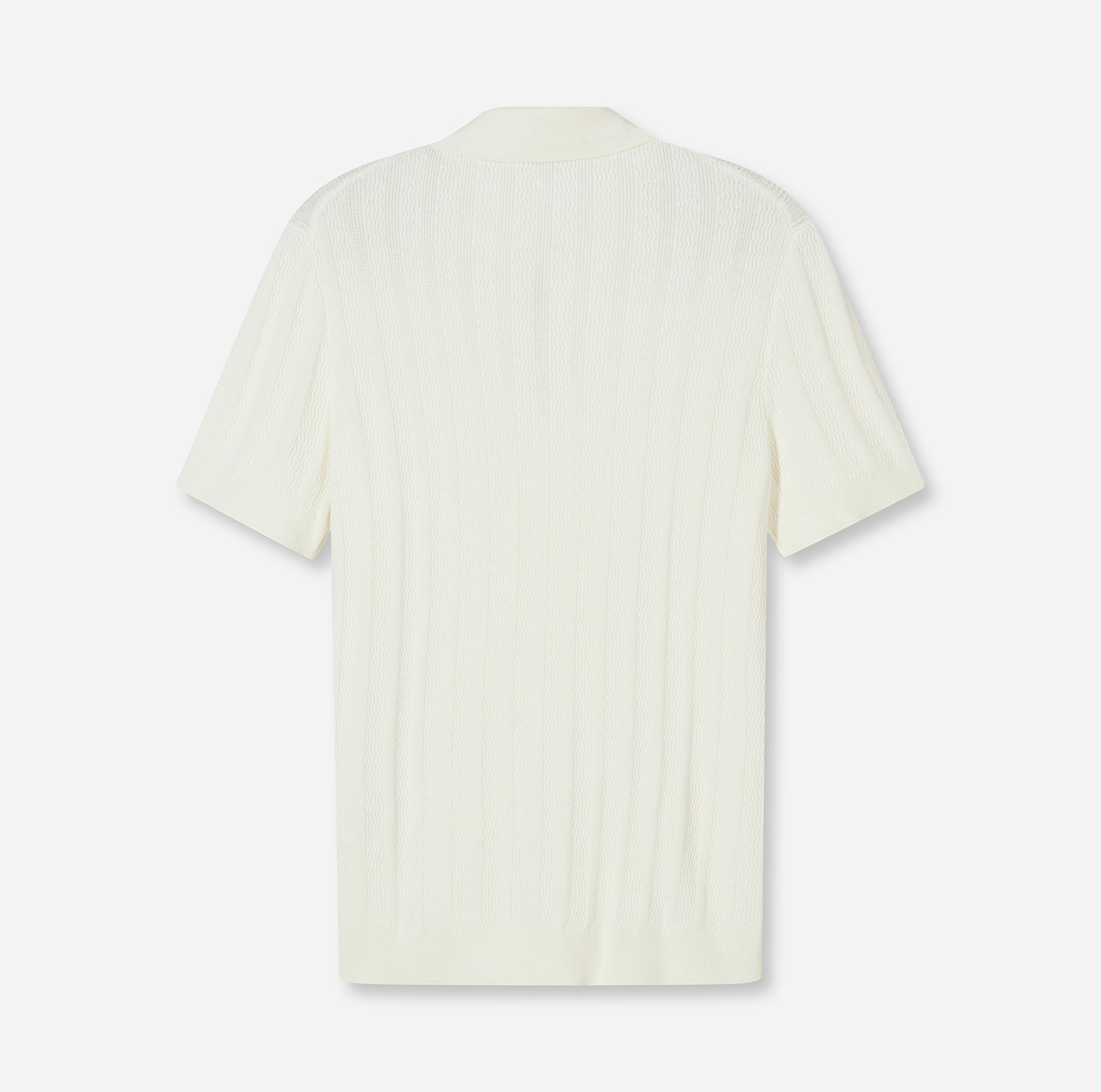 OLYMP Kurzarmshirt mit Flecht-Muster und Polokragen, Strick