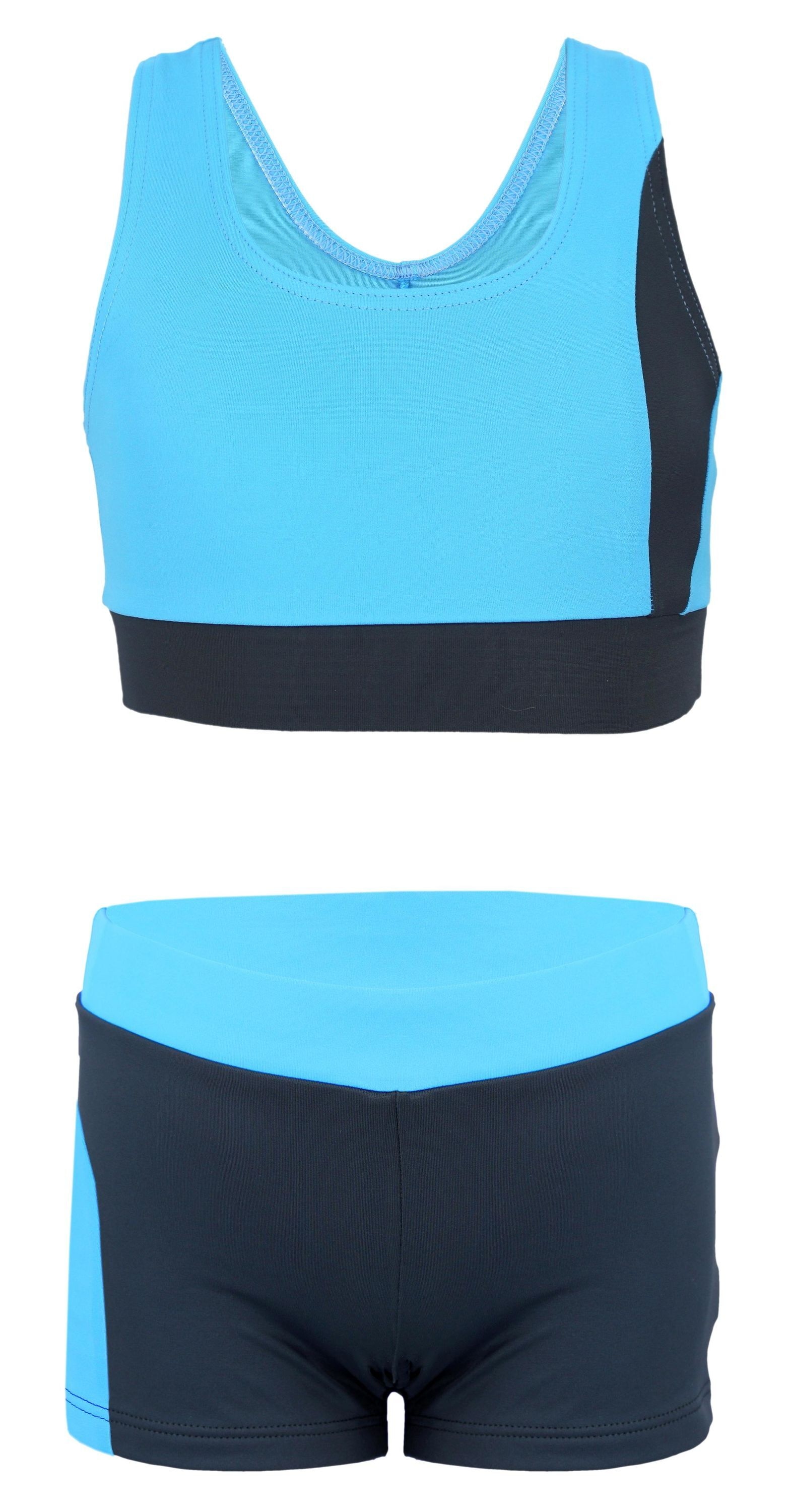 AQUARTI Bustier-Bikini »Badeanzug Mädchen Sport Bikini - Racerback Bustier & Badehose«