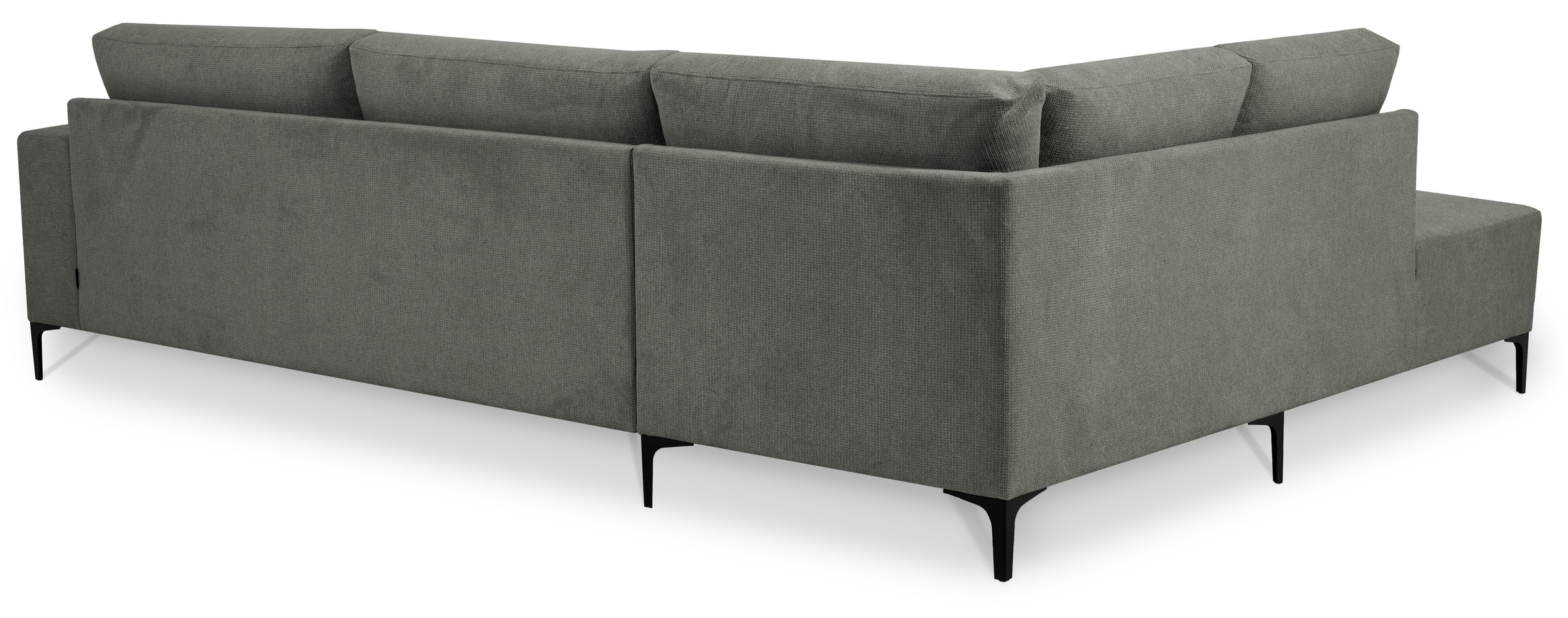 Places of Style Ecksofa »Xander, L-Form,«, Breite 289 cm, Webstoff, Soft-Touch Chenille, schwarze Metallfüßen